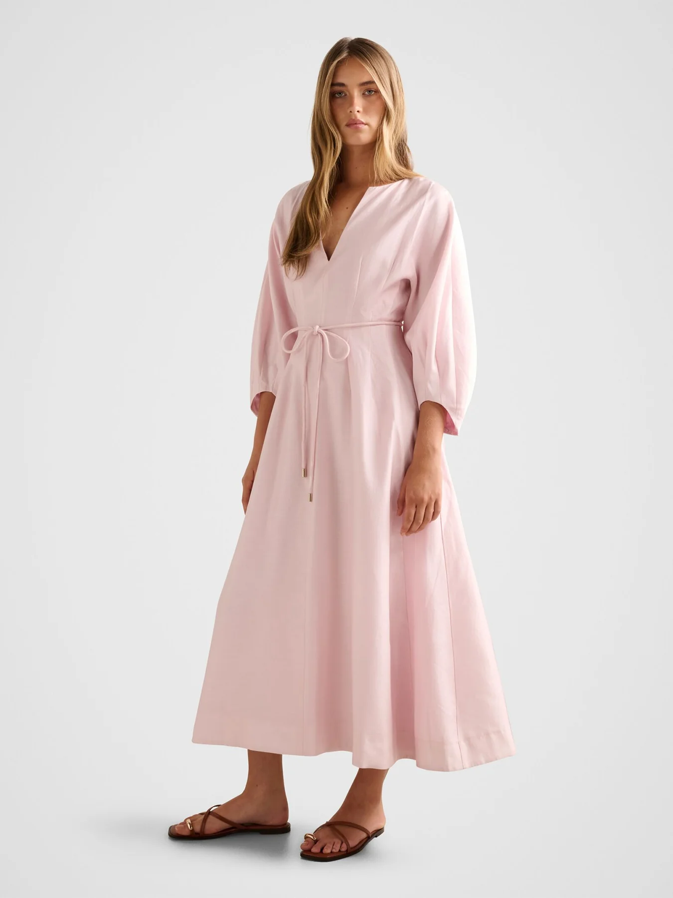 Scarlett Cocoon Sleeves Midi Dress Pink - Image 4