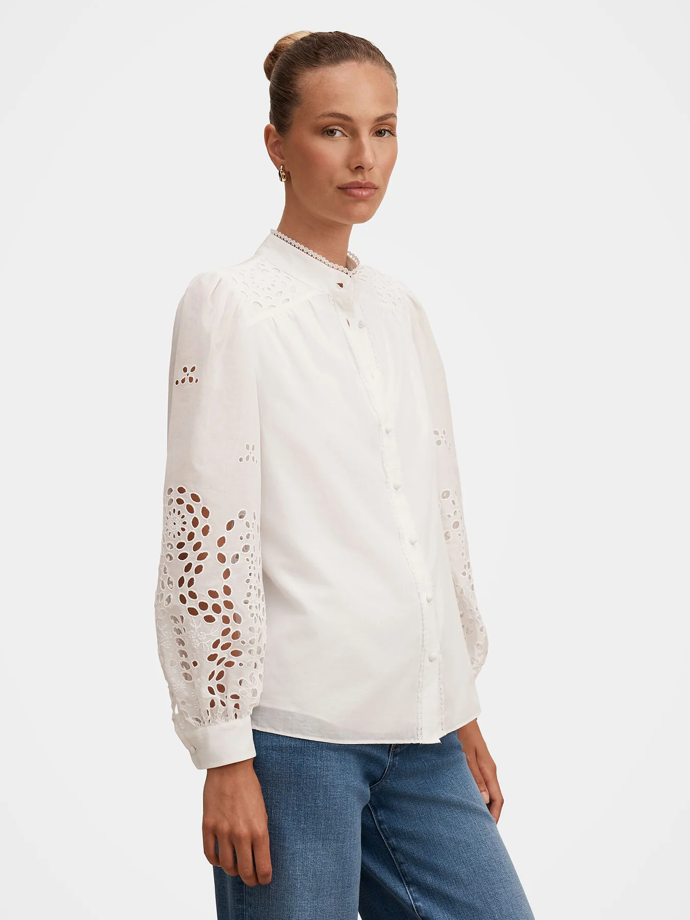 Sutton Embroidered Detail Blouse White - Image 4