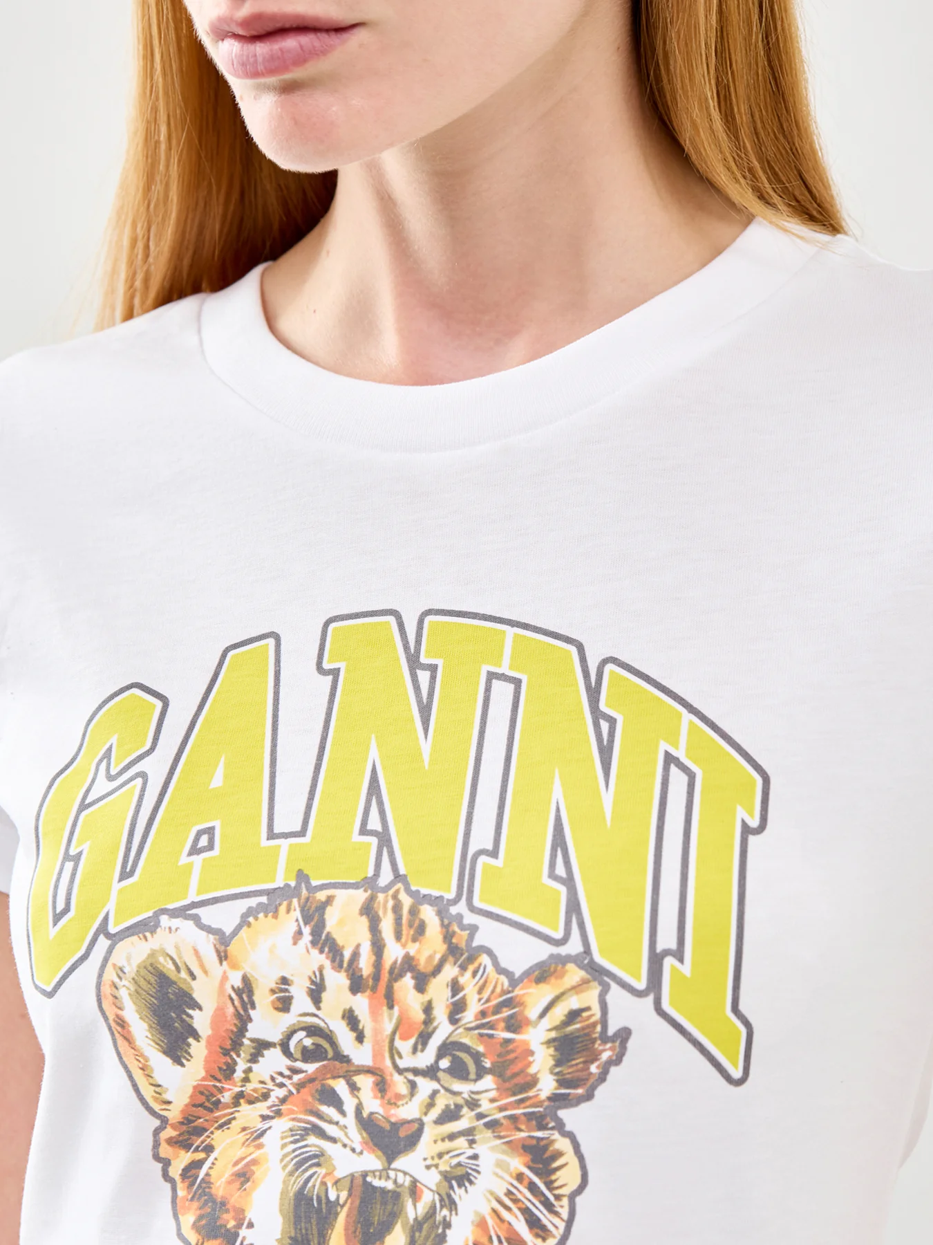 Basic Jersey Baby Fit Tiger Graphic T-Shirt White - Image 3