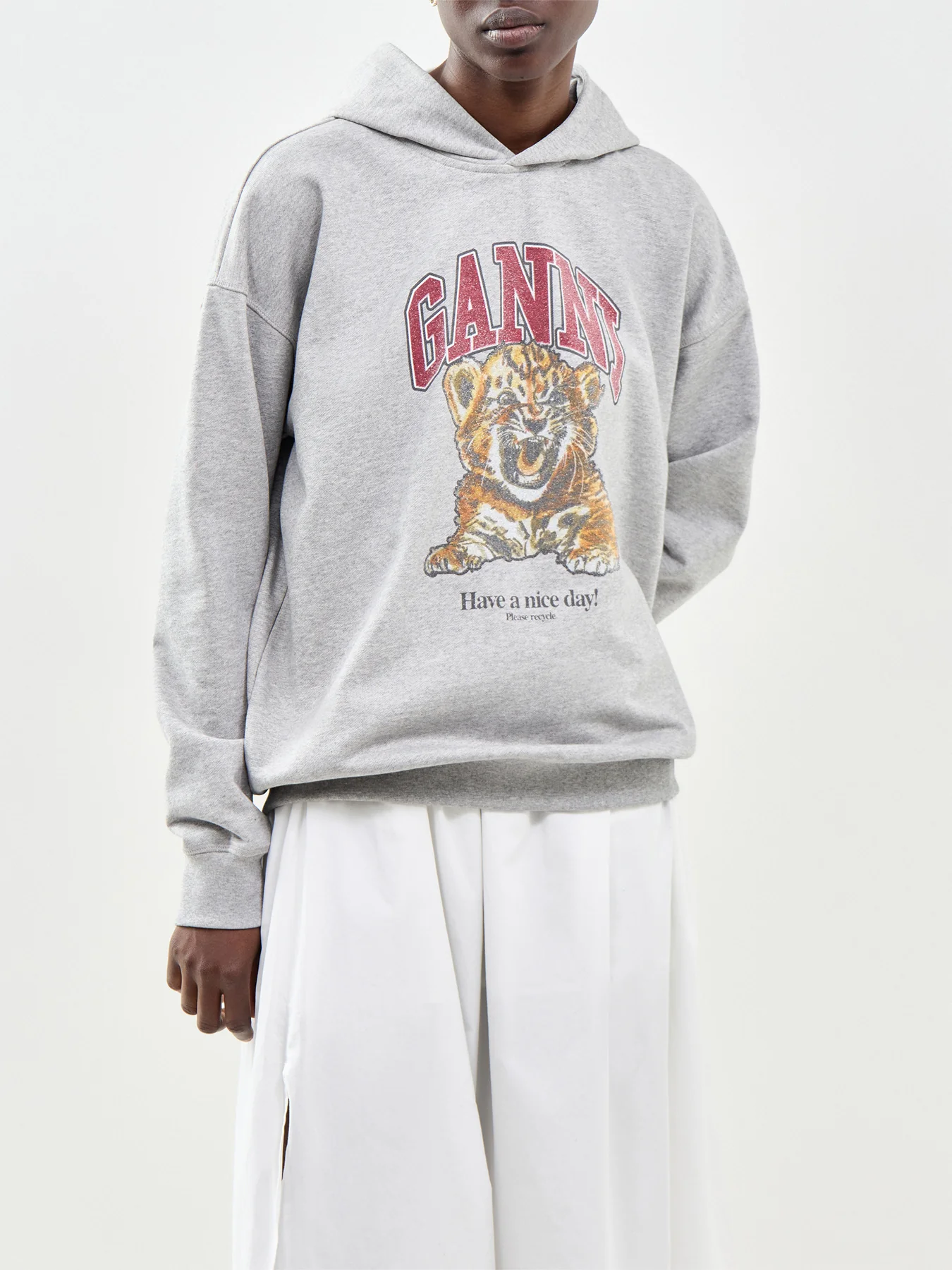 Isoli Beaded Baby Tiger Print Hoodie Grey - Image 4