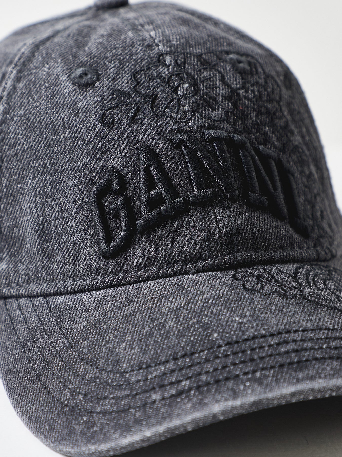Washed Denim Cap Black - Image 3