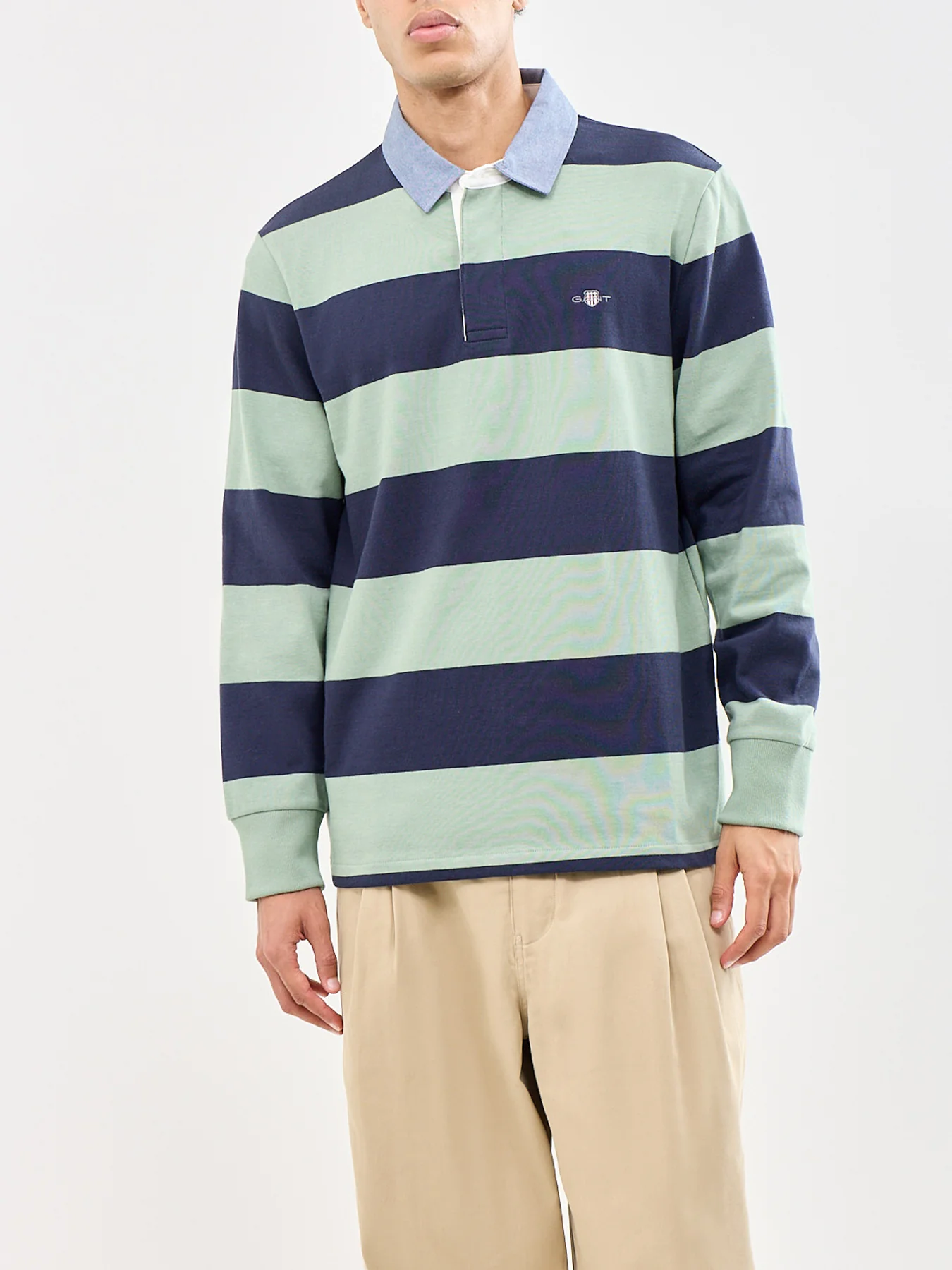 Chambray Stripe Heavy Rugger Green - Image 4