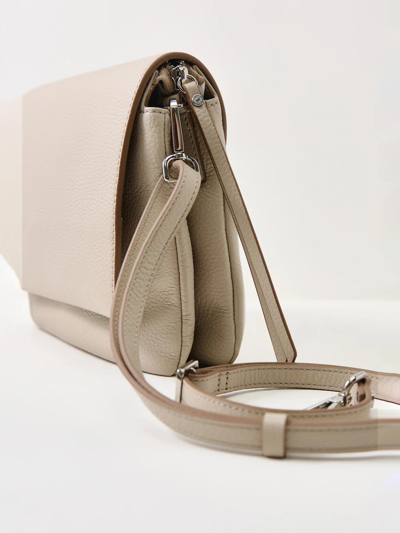 Three Leather Small Crossbody Lamb Cream - Image 5