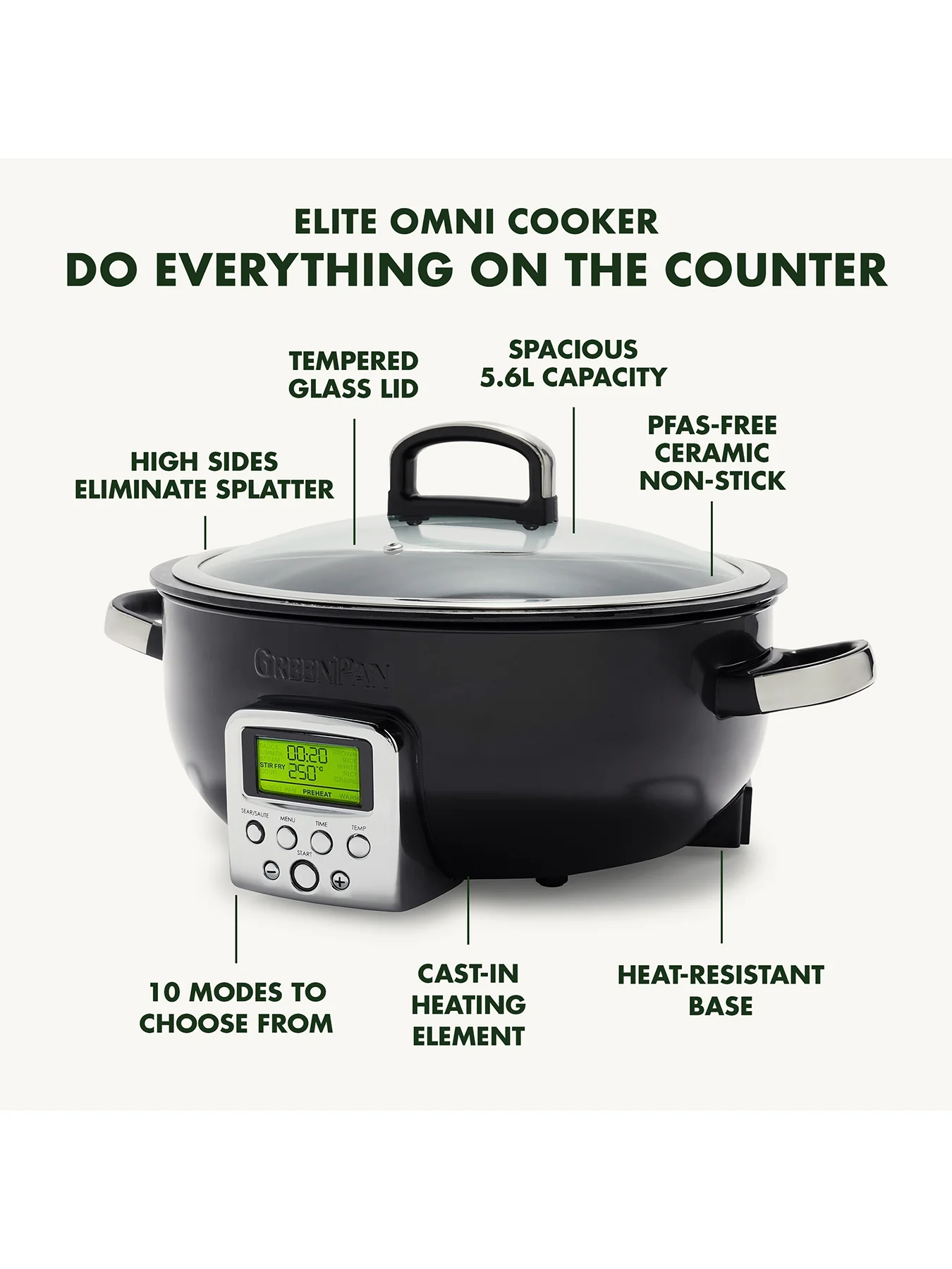 Elite Omnicooker 5.6L Multi Cooker Black - Image 3