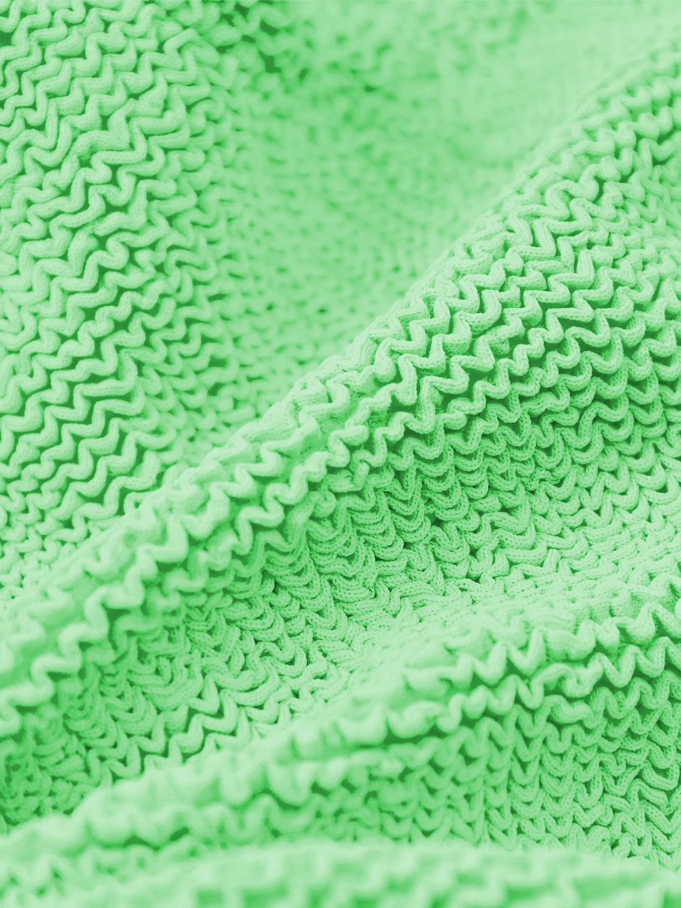 Square Neck Crinkle Swimsuit Lime - Image 4