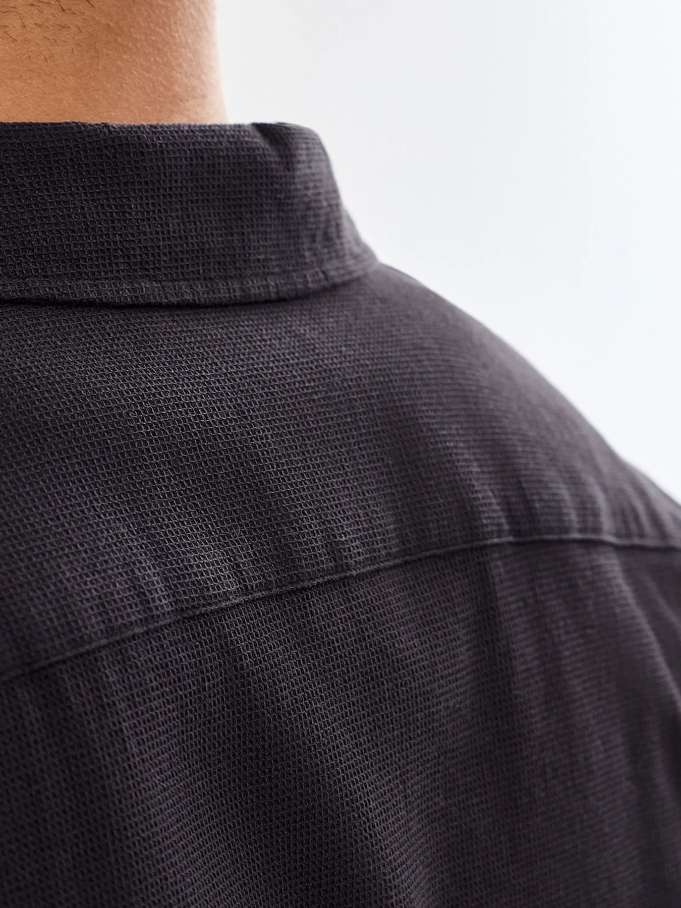 Global Waffle Resort Shirt Black - Image 3