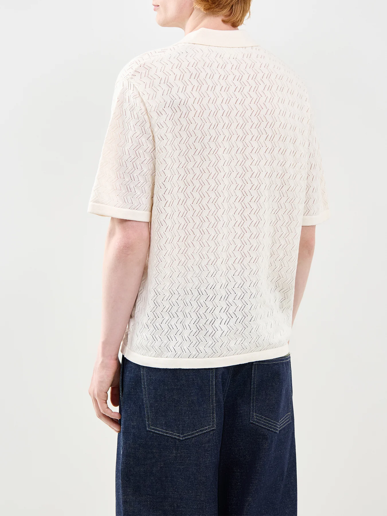 Tyler Knit Polo Shirt Cream - Image 5