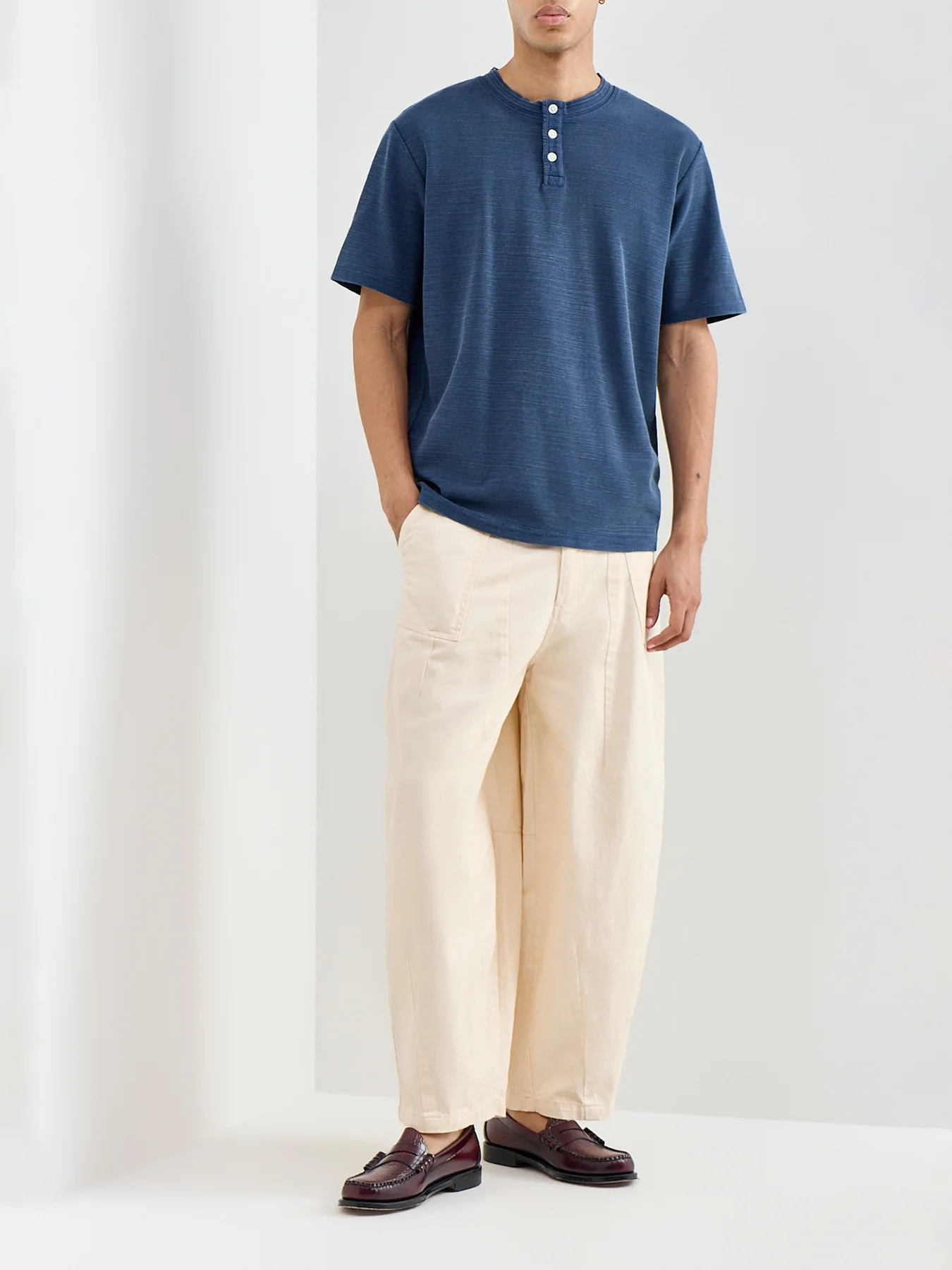 Lucas Henley T-Shirt Blue - Image 2