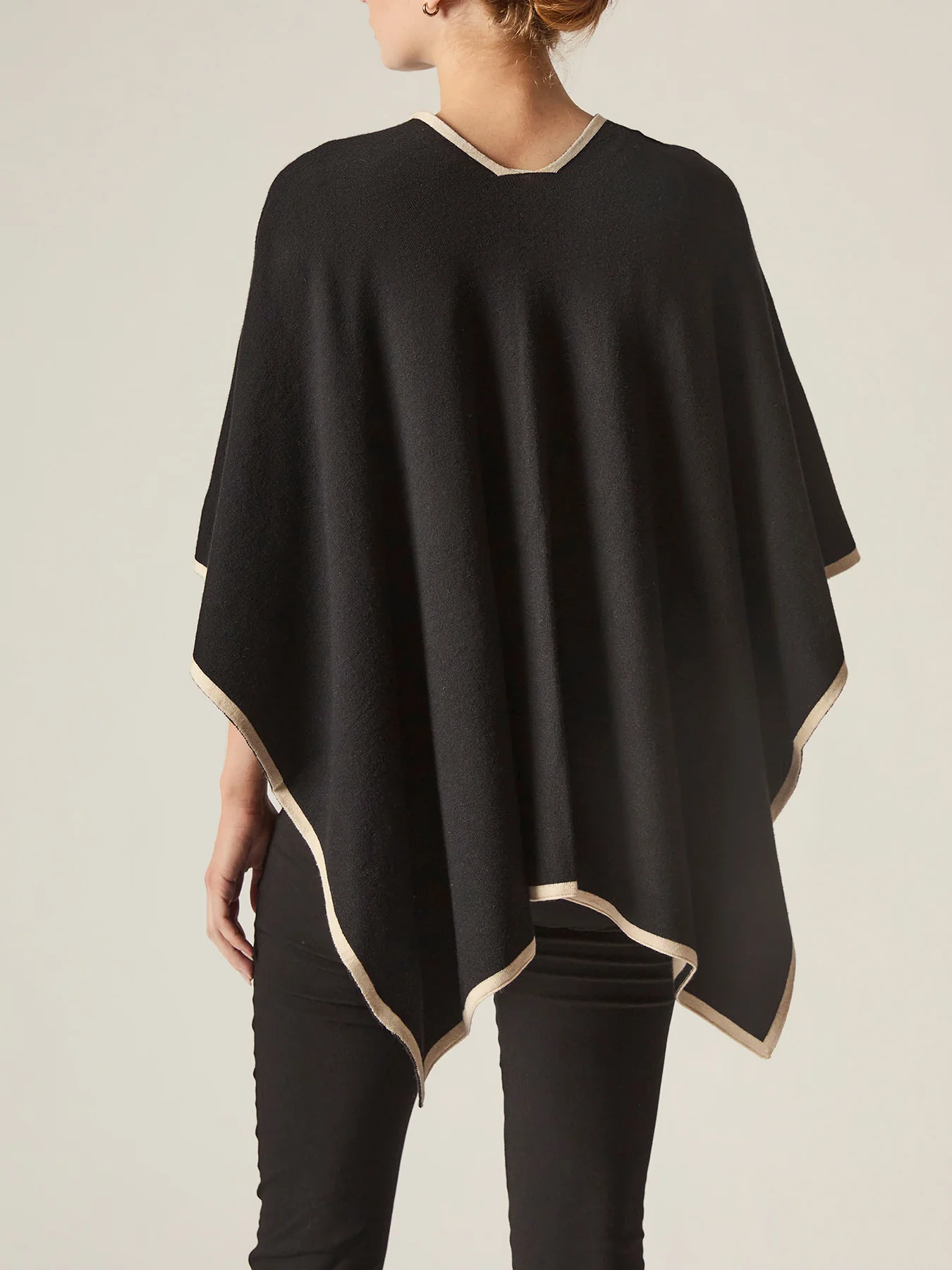 Front Knot Poncho Black - Image 5