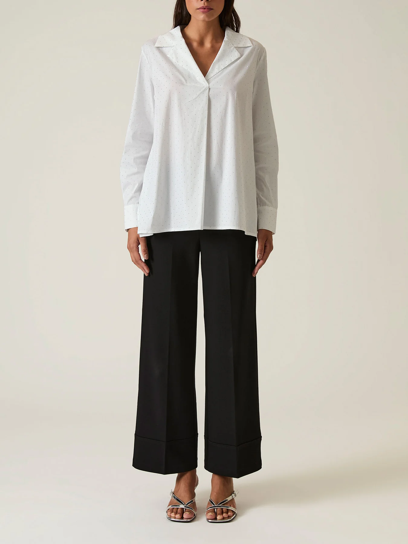 Embellished Cotton Shirt White - Image 2