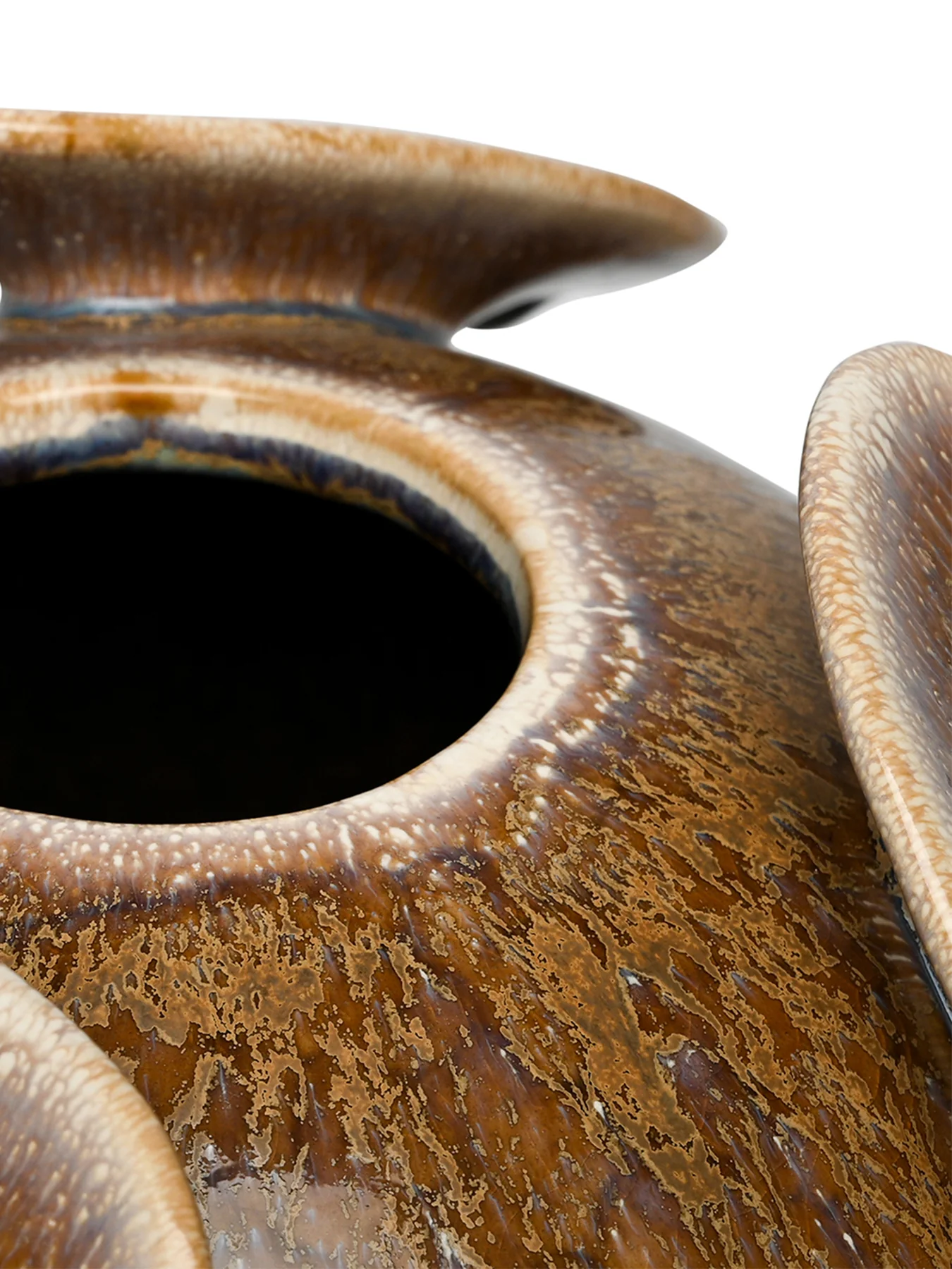 Jupiter Reactive Glaze Round Vase Brown - Image 2