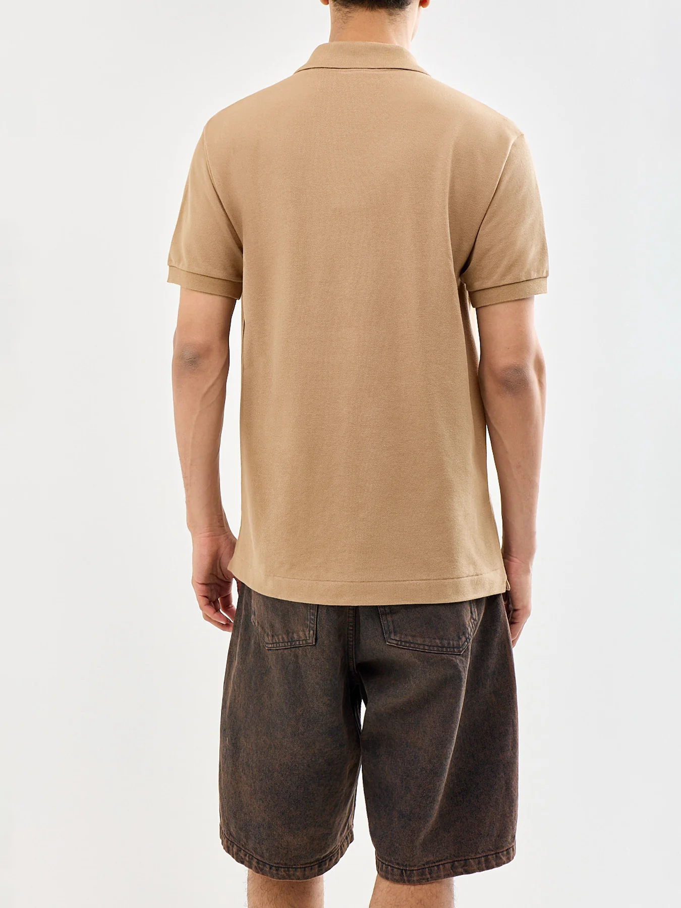 Classic Cotton Polo Shirt Beige - Image 5