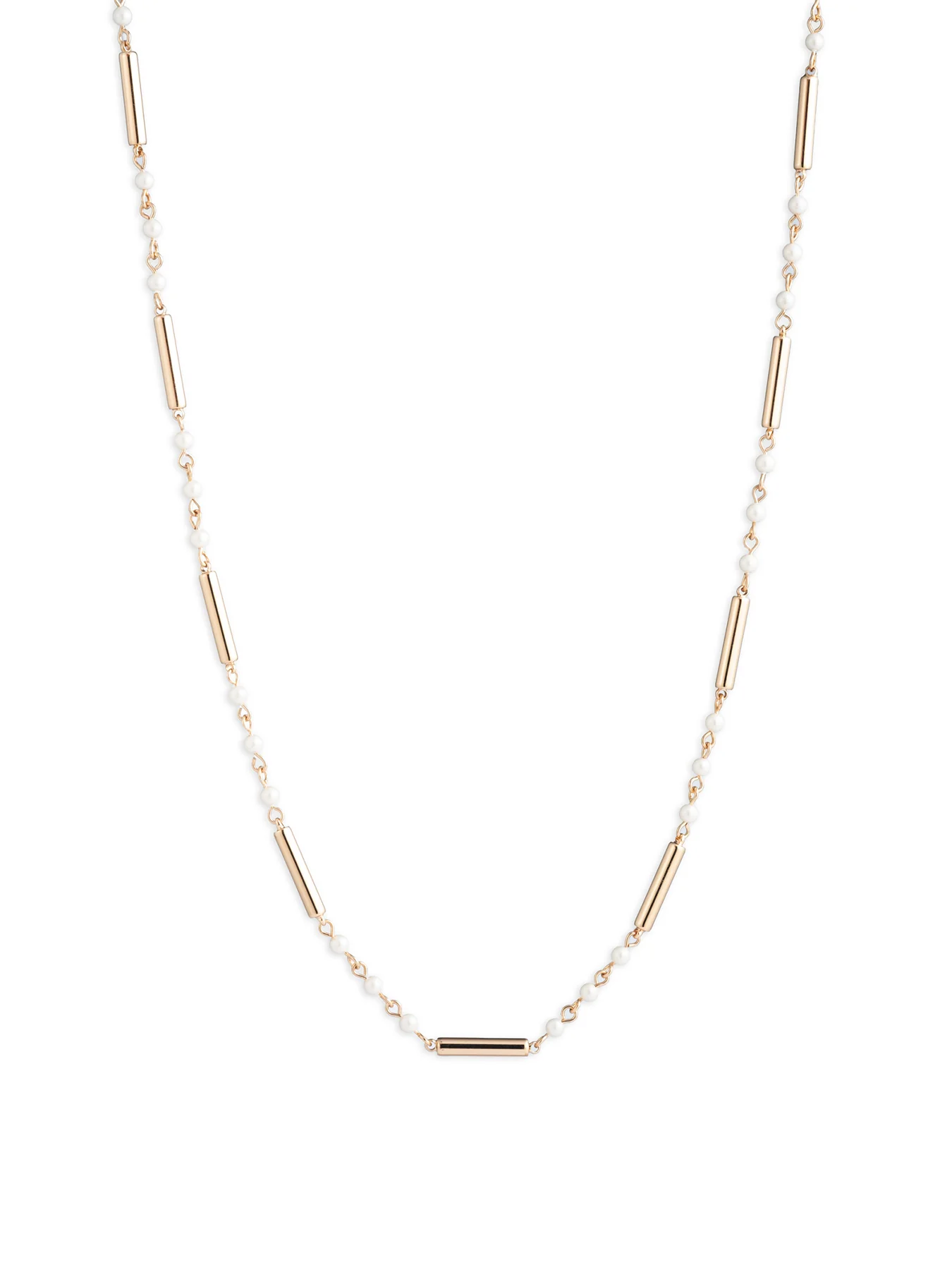 Pearl Bar Strand Necklace Gold