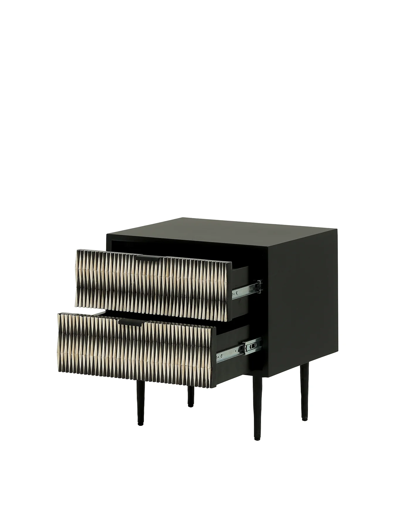 Imperia Bone Inlay Bedside Table Black - Image 2