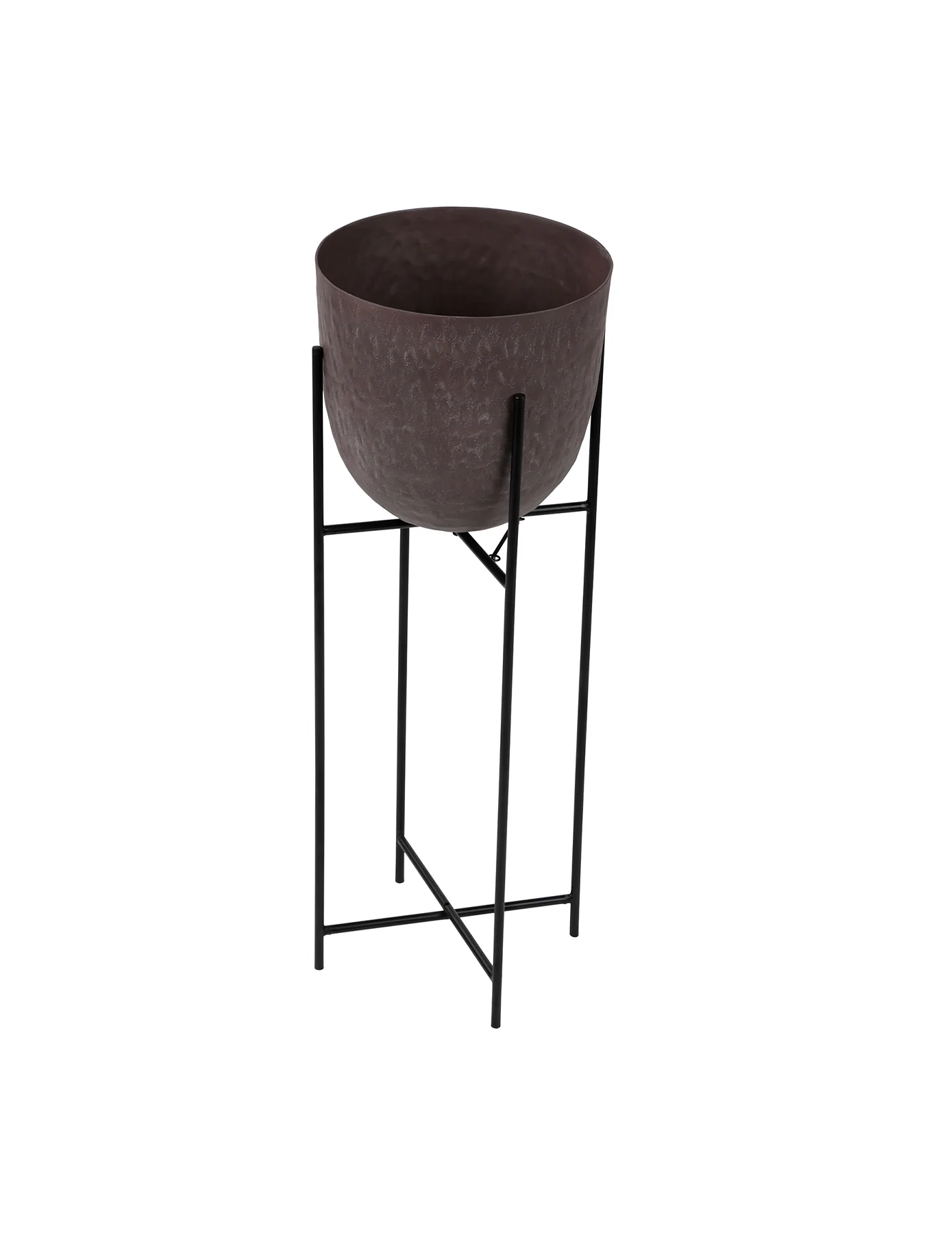 Samui Stonewash Planter on Stand 73cm Brown - Image 2