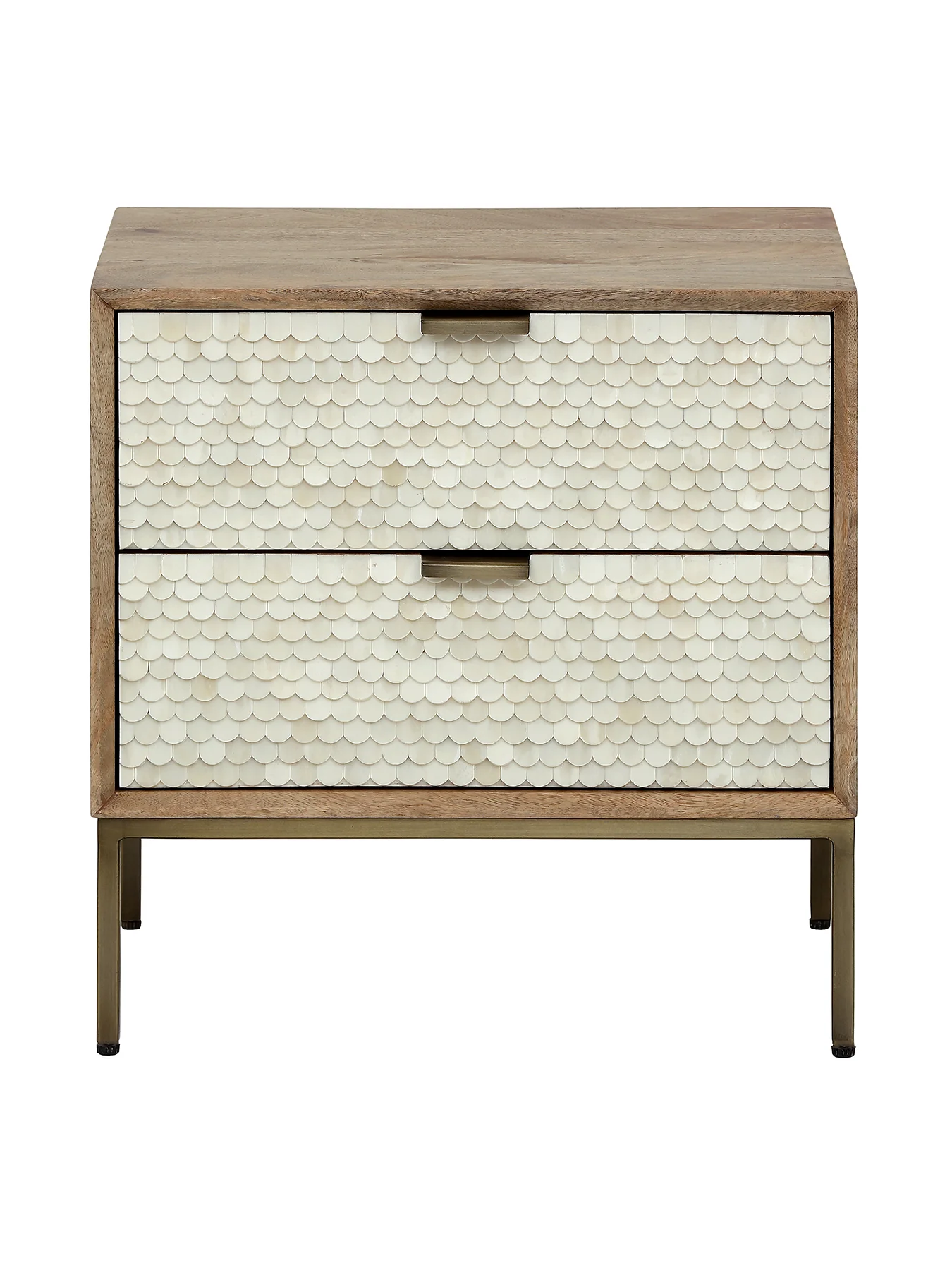Nerida Bone Inlay Bedside Table Cream - Image 3