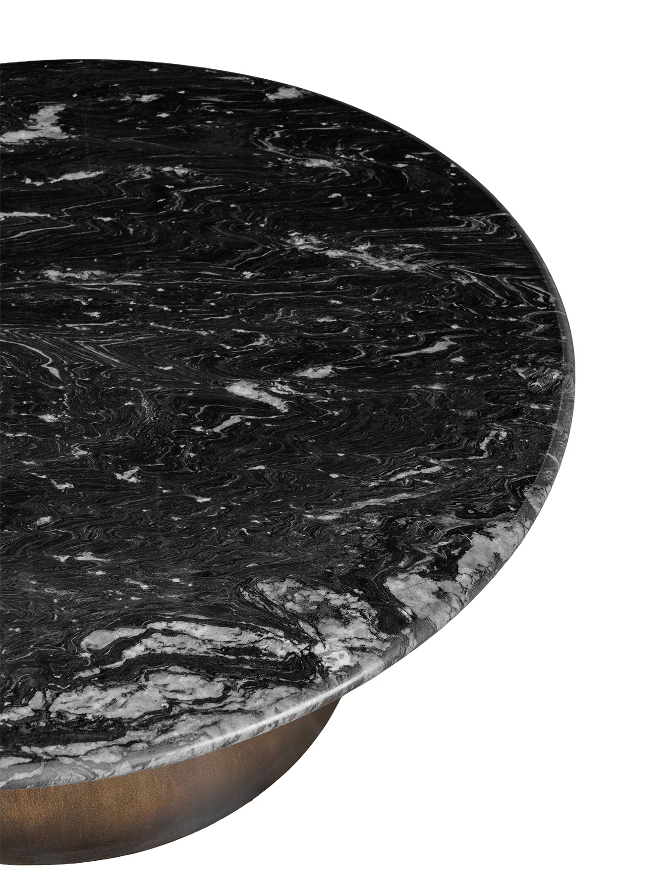 Newton Crescent Marble Coffee Table Gold - Image 3