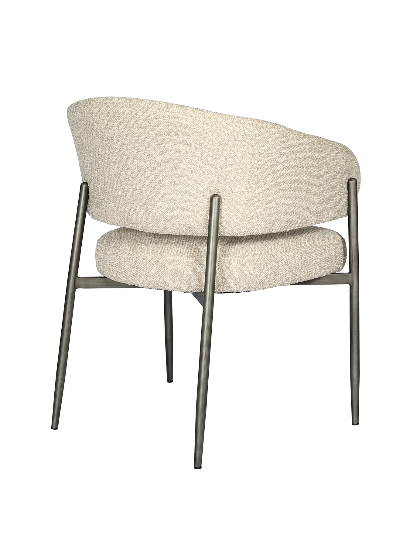 Holmes Bouclé Upholstered Dining Chair Grey - Image 3