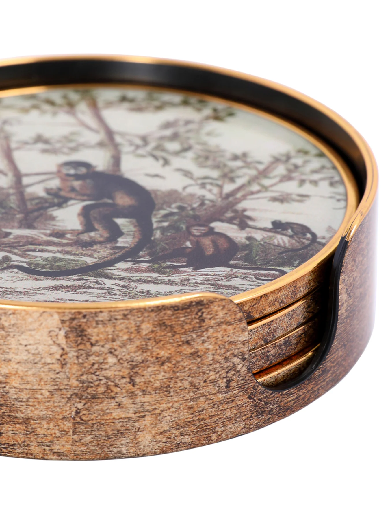 Monkey Jungle Set Coasters Gold - Image 2
