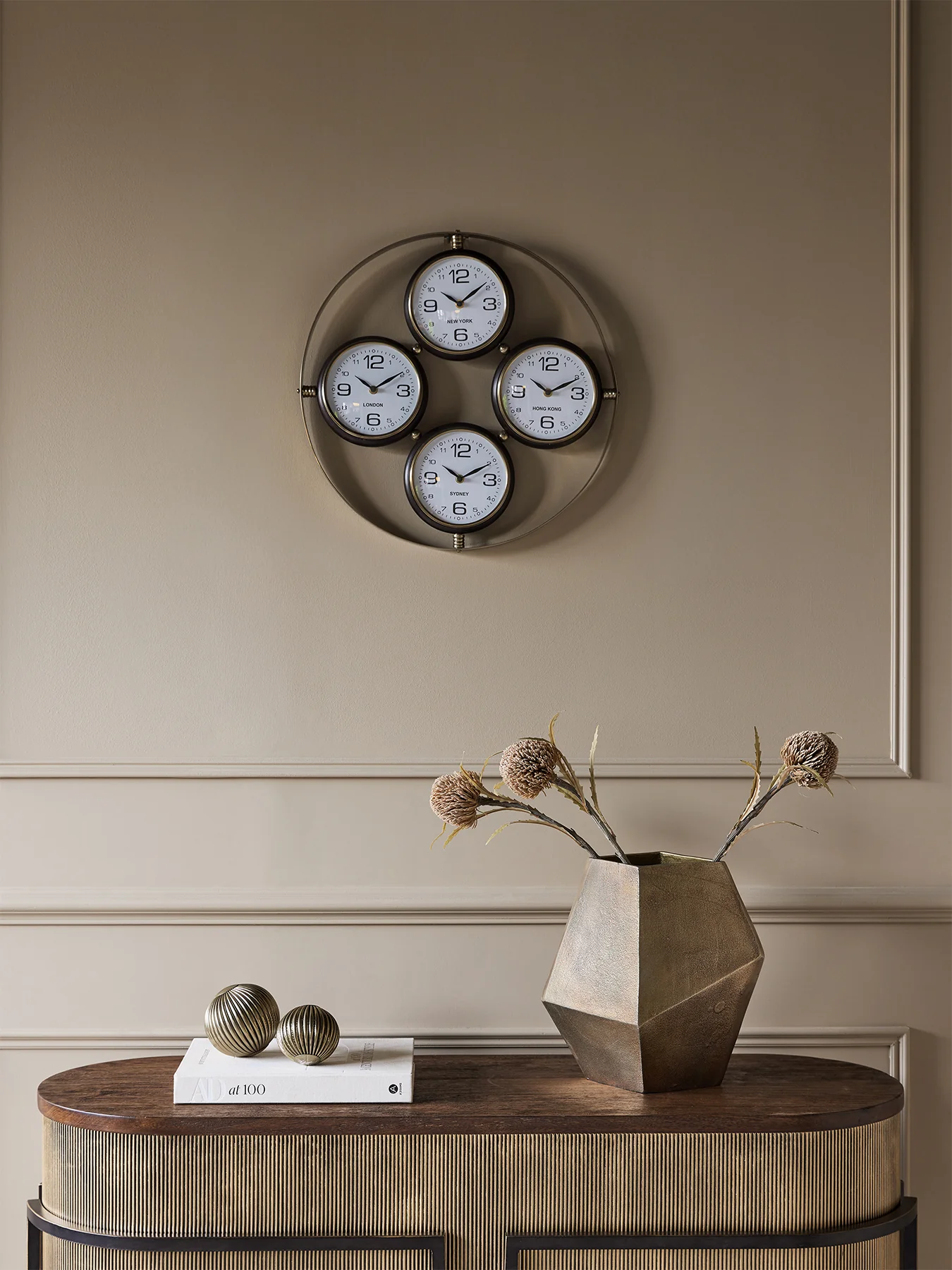 Sterling World City Wall Clock Brown - Image 3