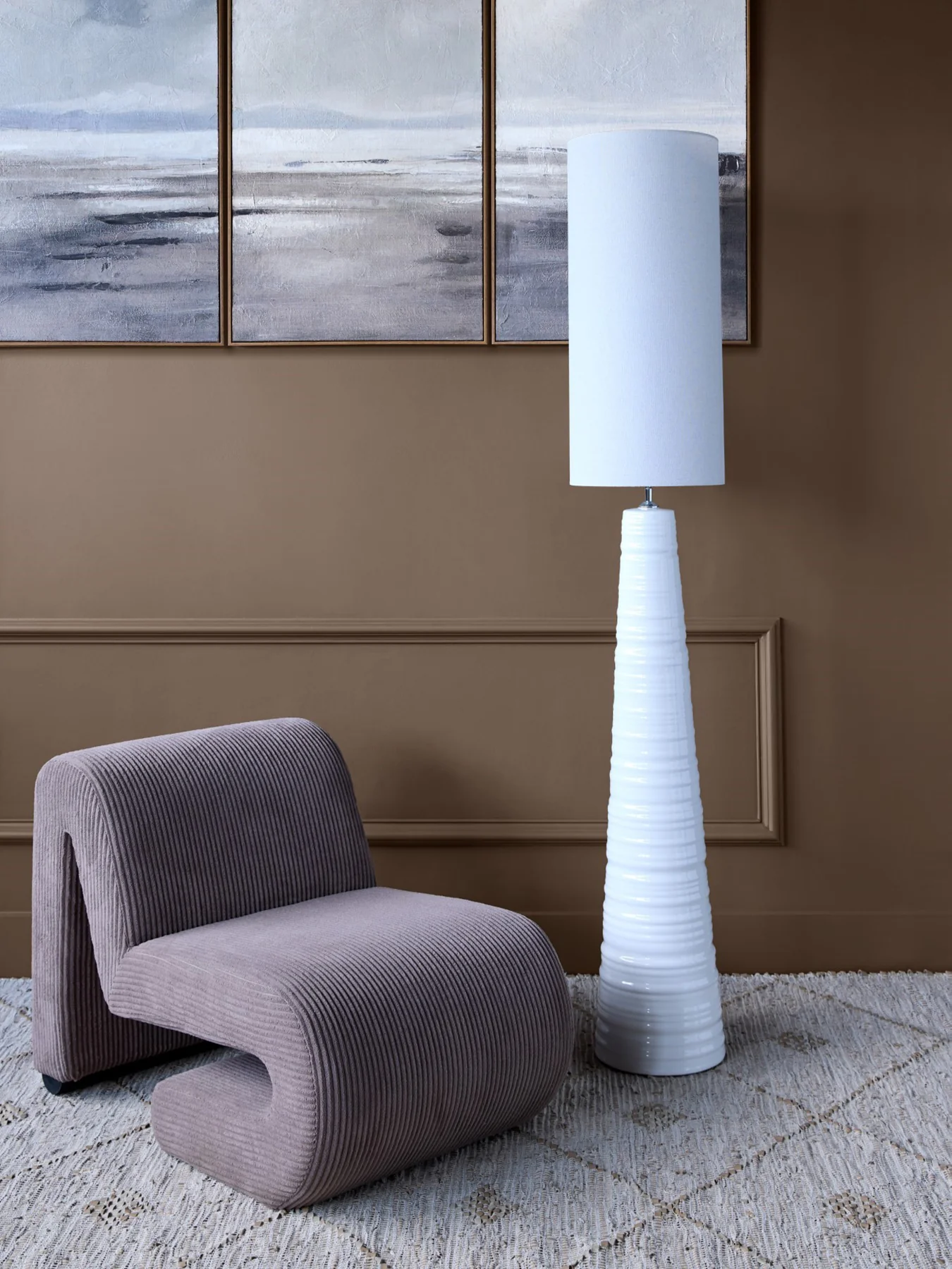 Tivoli Tall Ceramic Floor Lamp White - Image 2
