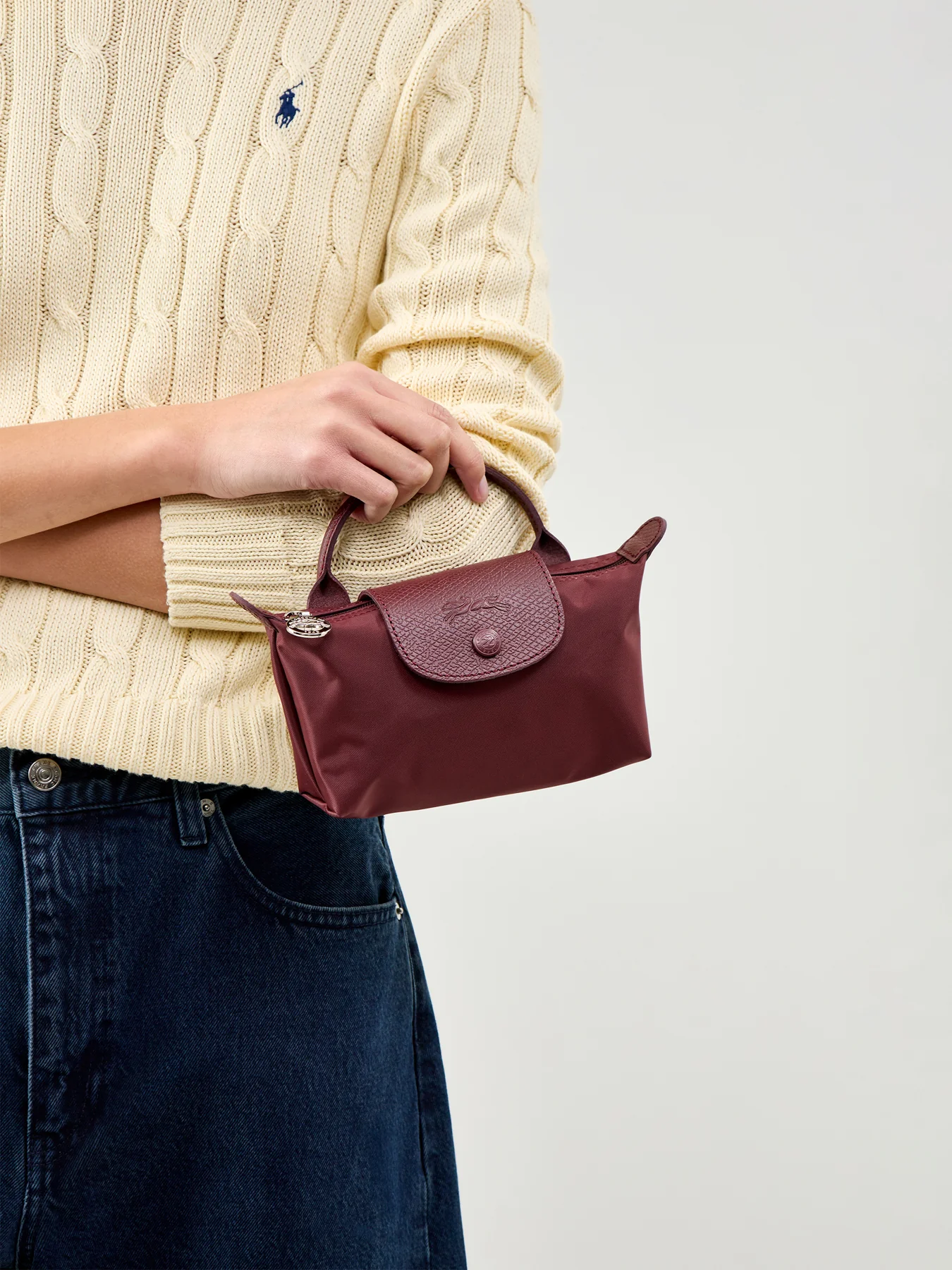 Le Pliage One Pouch Burgundy - Image 2