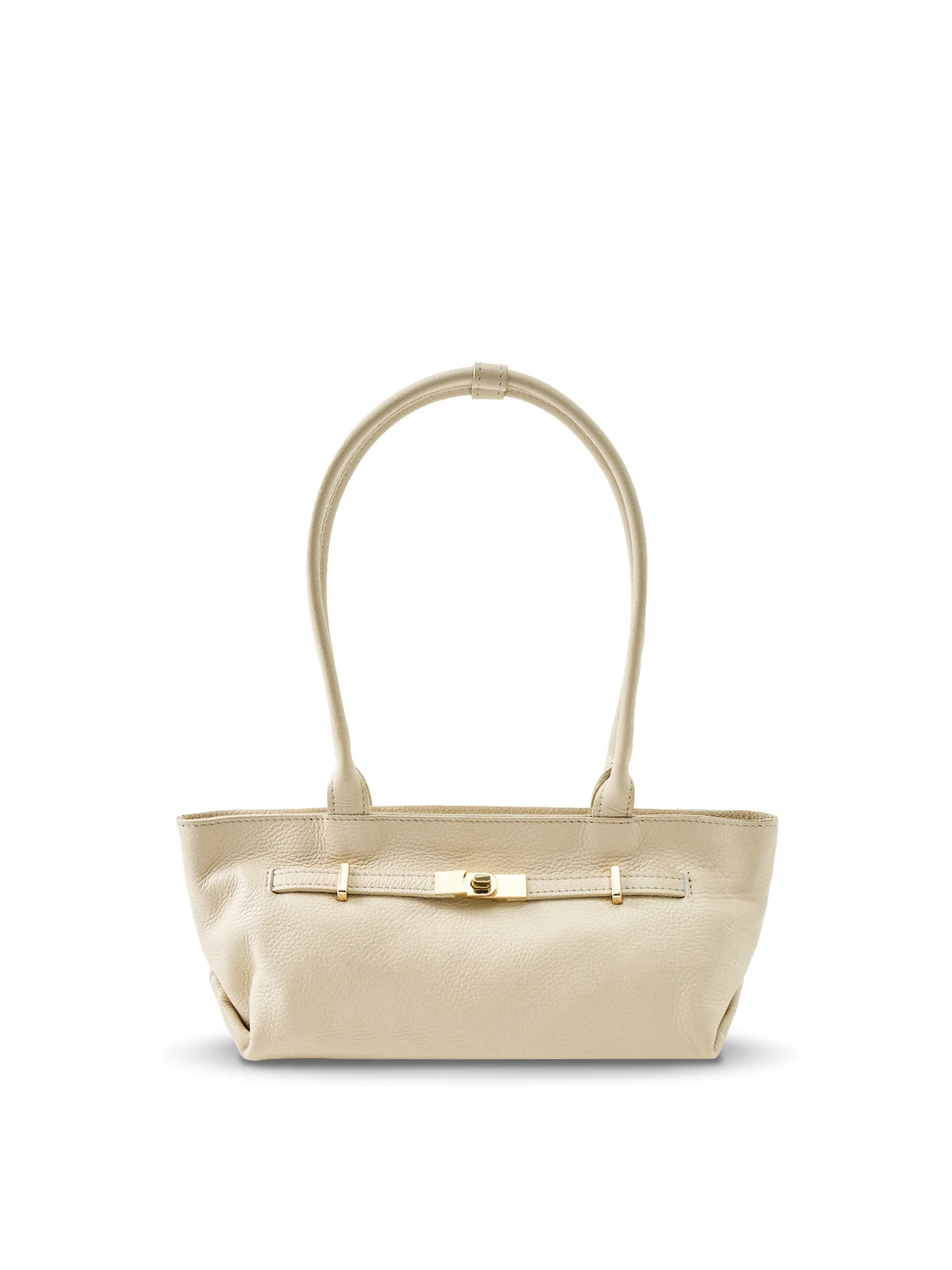 Bacil Long Handle Leather Bag Cream