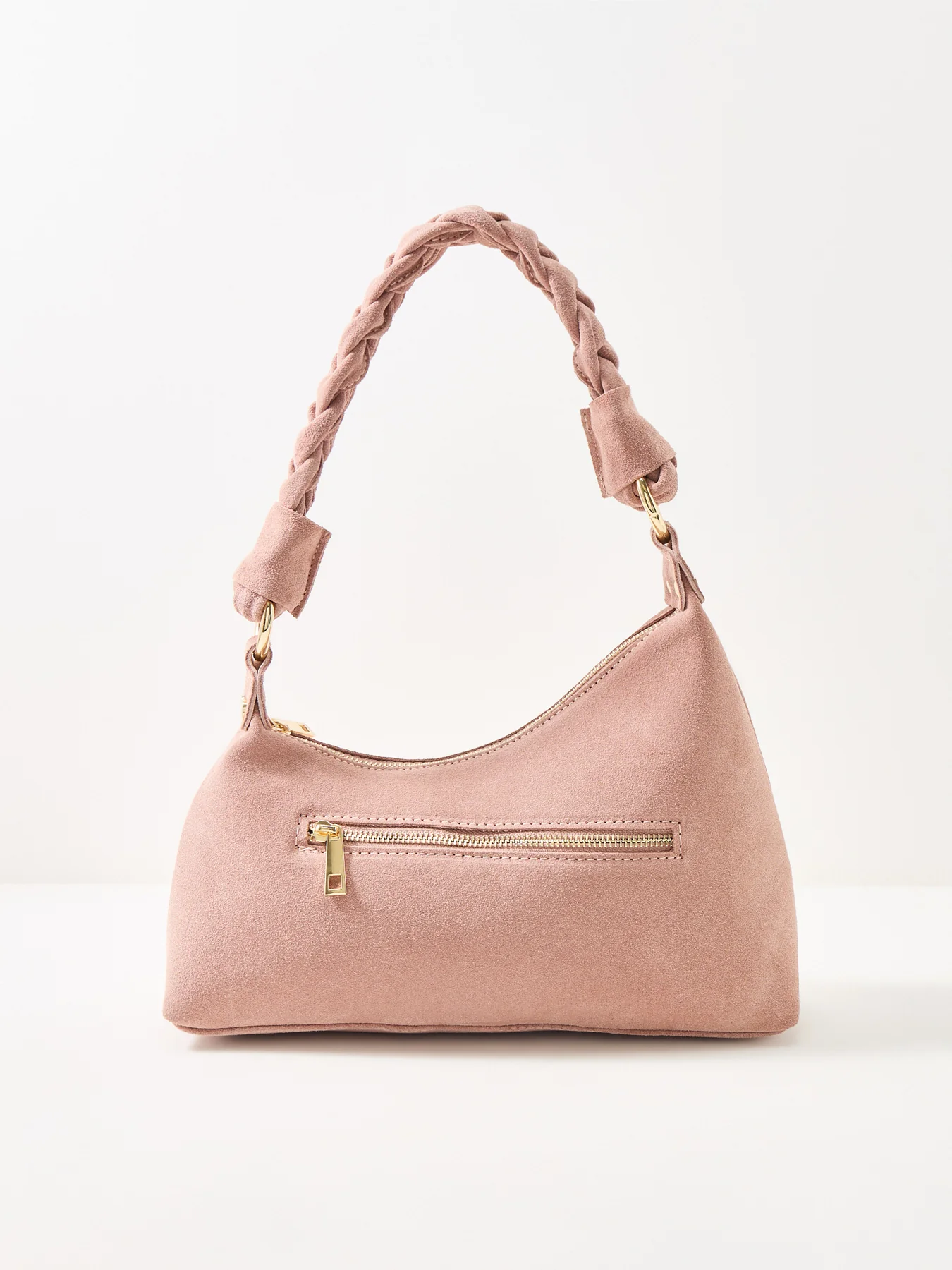Marley Braid Suede Shoulder Bag Pink - Image 3