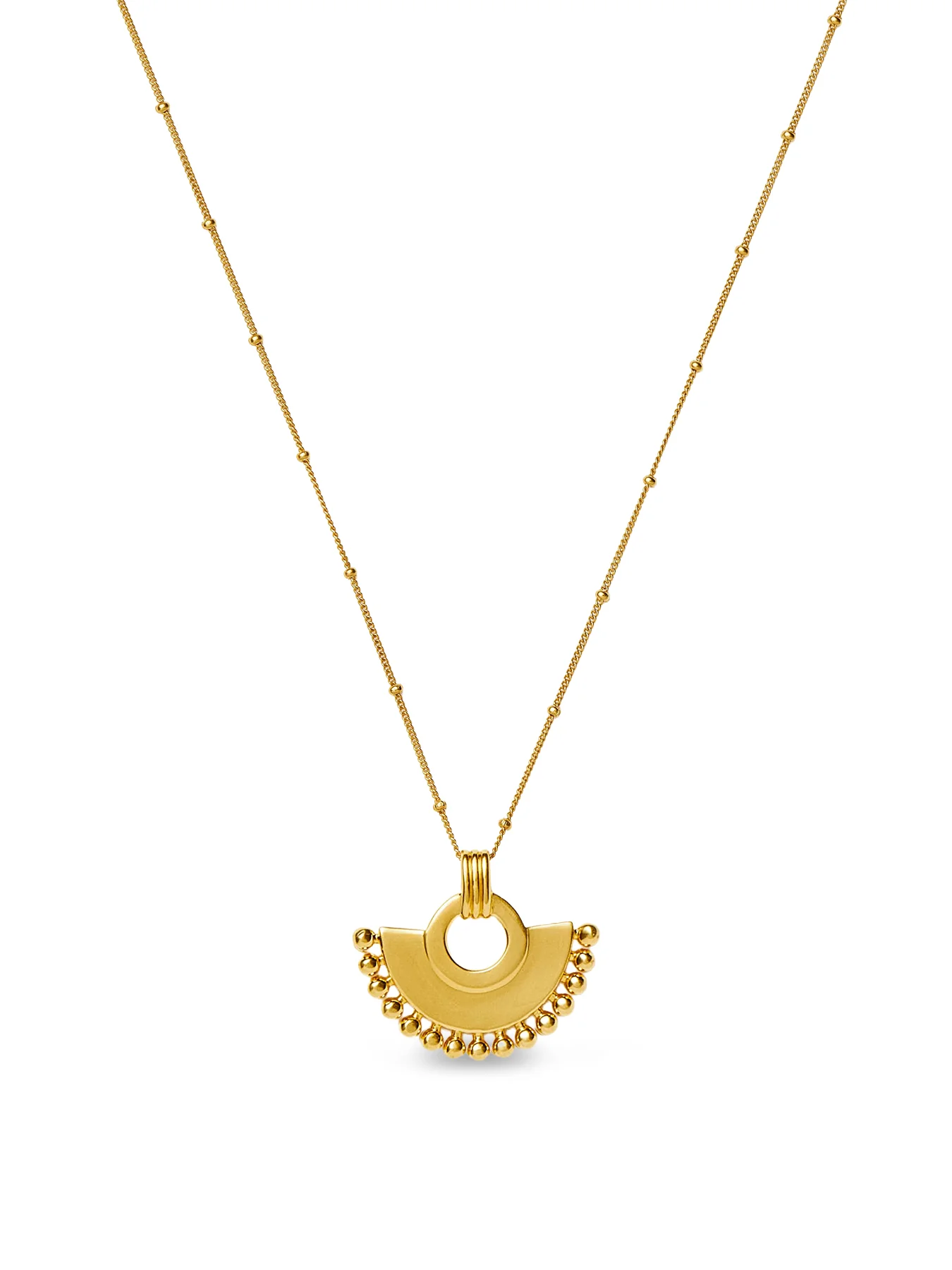 Zenyu Fan Pendant Necklace Gold