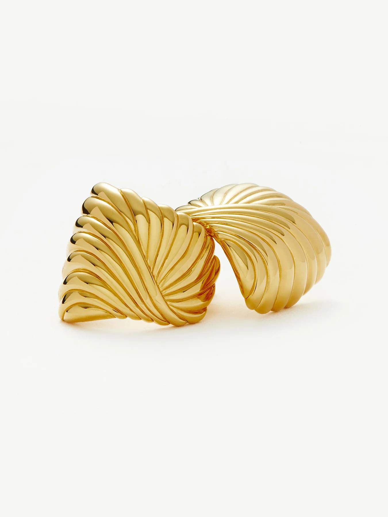 Ripple Oversized Stud Earrings Gold - Image 3