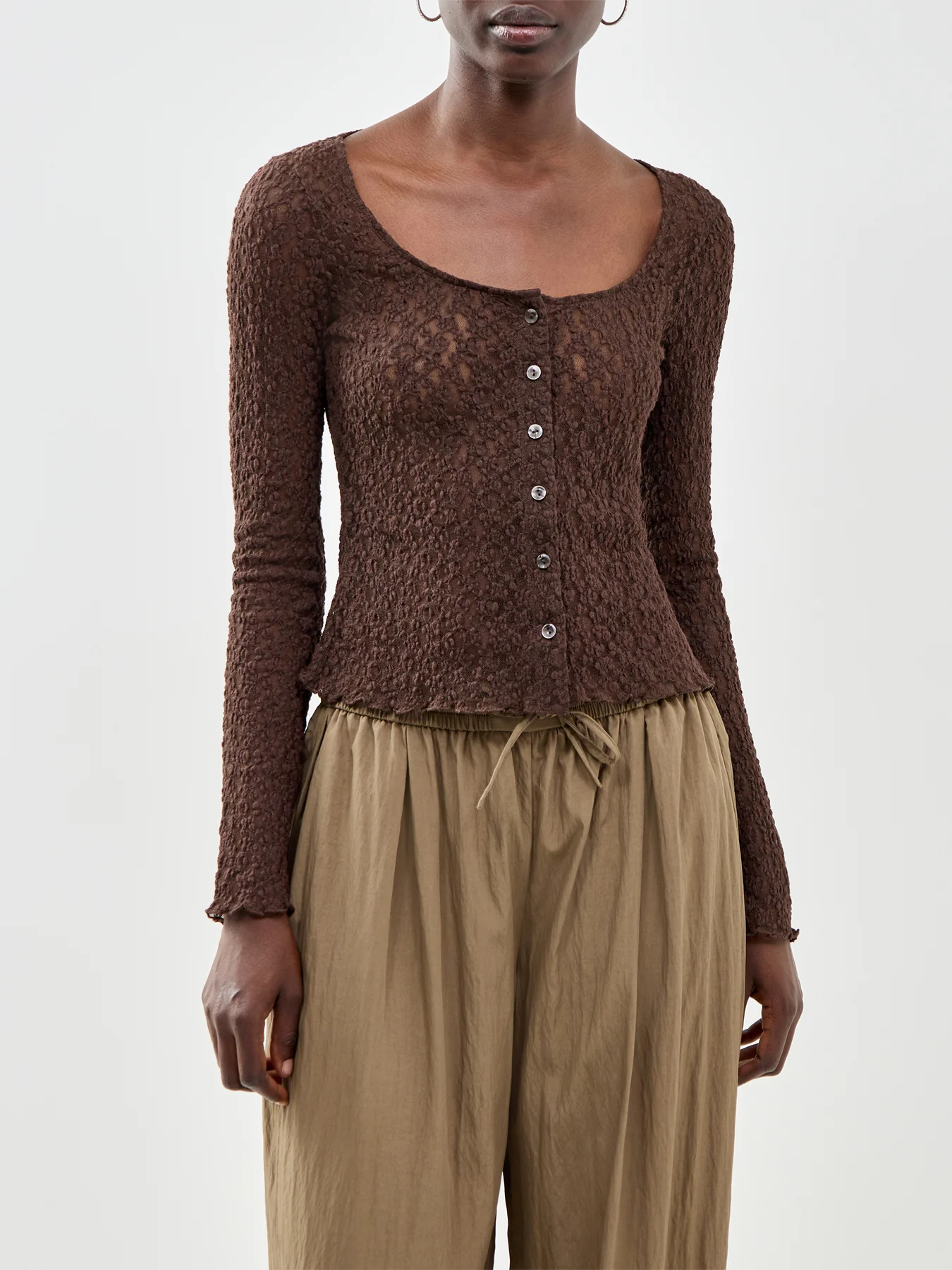 All Over Lace Scoop Neck Cardigan - Image 4