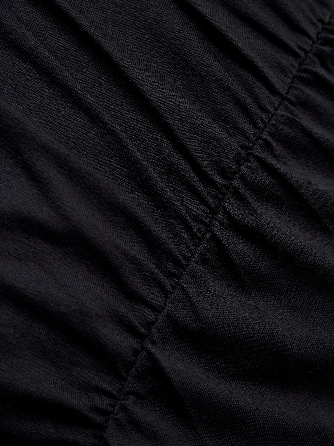 Sleeveless Curved Ruched Top Black - Image 3