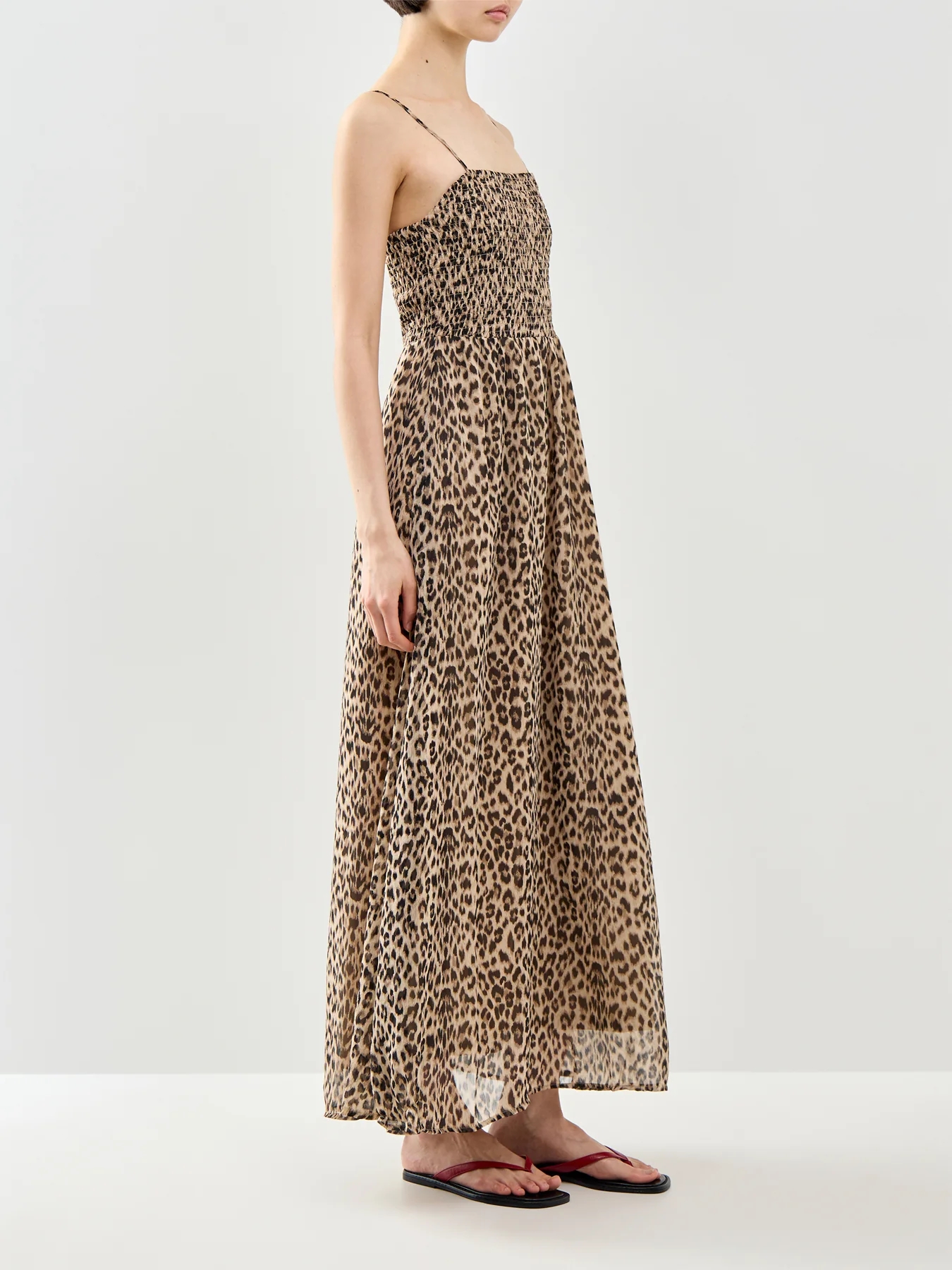 Elena Vikki Strap Midi Dress Brown - Image 4