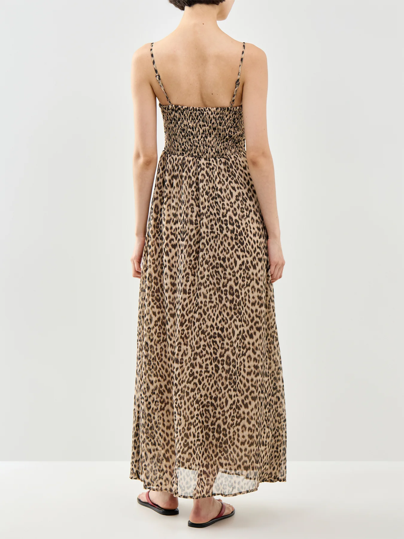Elena Vikki Strap Midi Dress Brown - Image 5