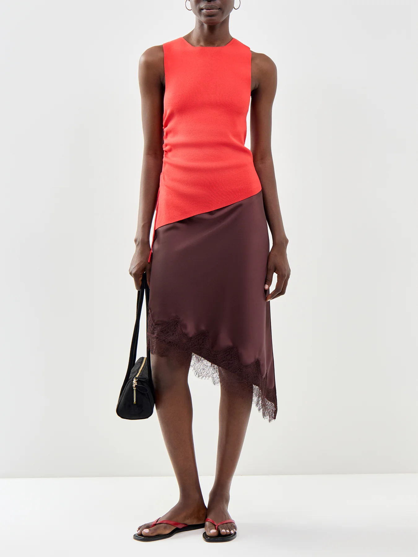 Milo Sleeveless Knitted Top Red - Image 2
