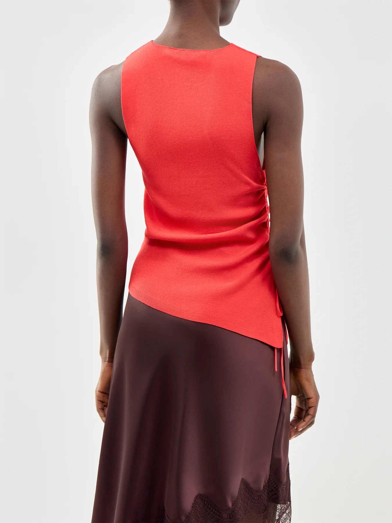 Milo Sleeveless Knitted Top Red - Image 5