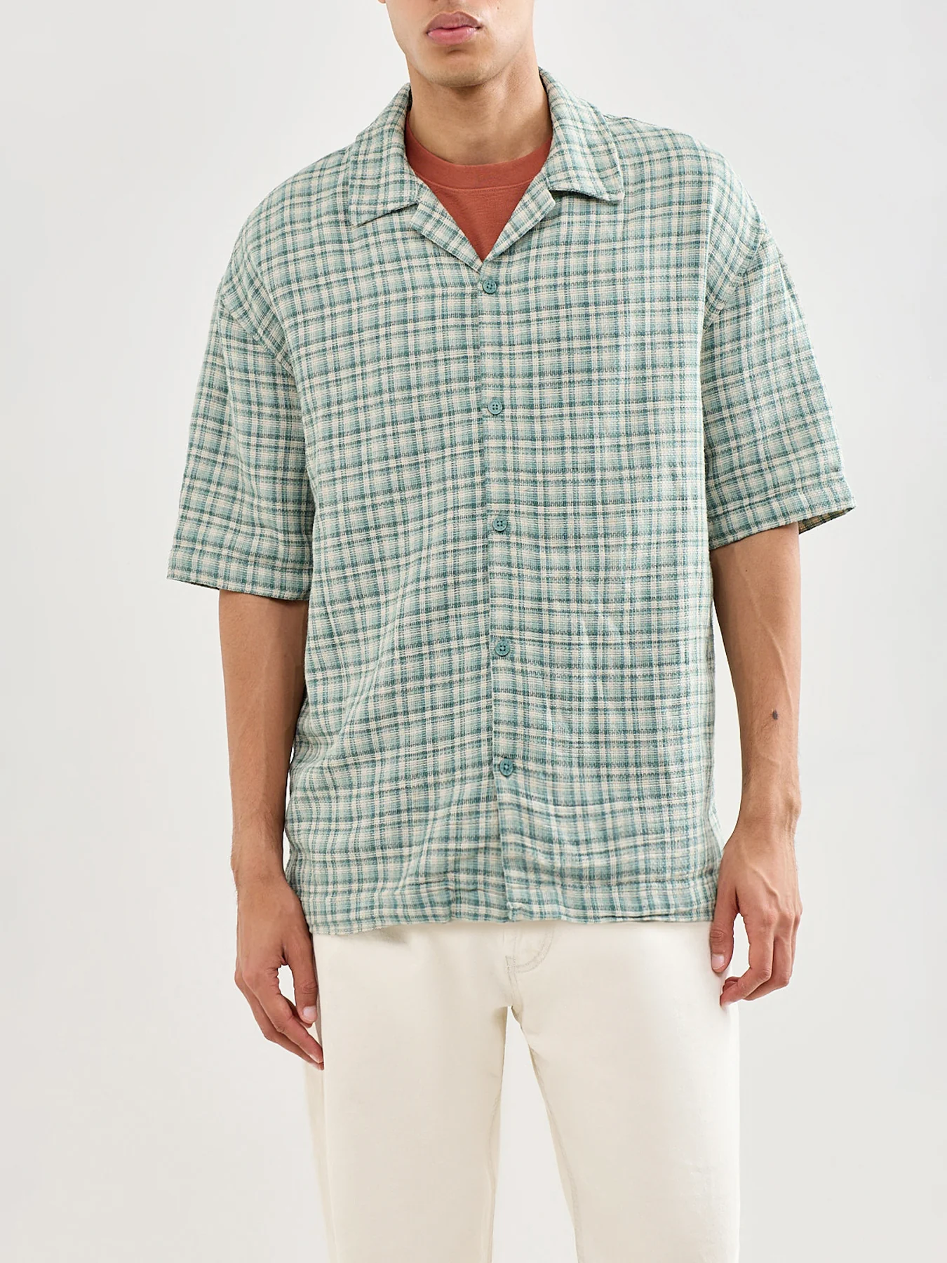 Trev Structured Check Shirt Green - Image 4