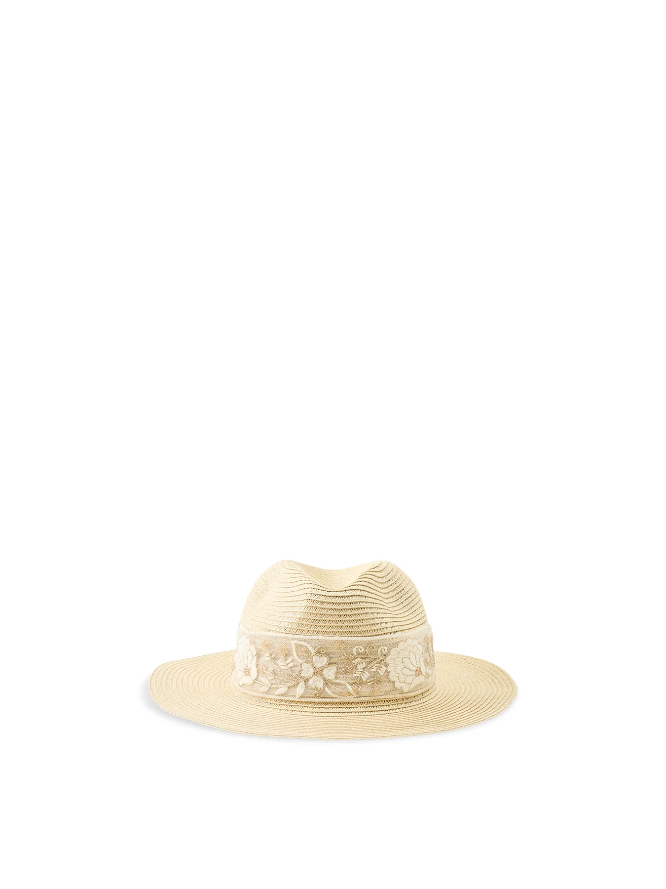 Structured Straw Hat Beige
