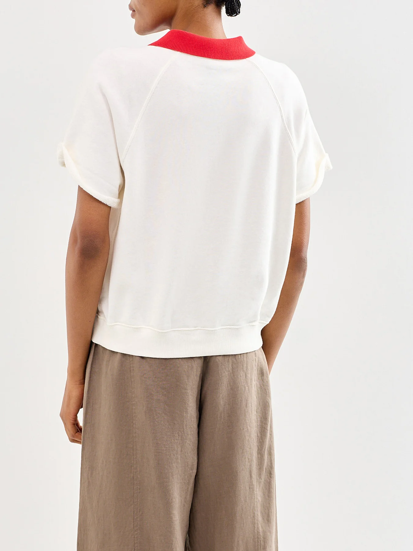 Bear Short Sleeve Knit Sweatshirt Cream - Image 5