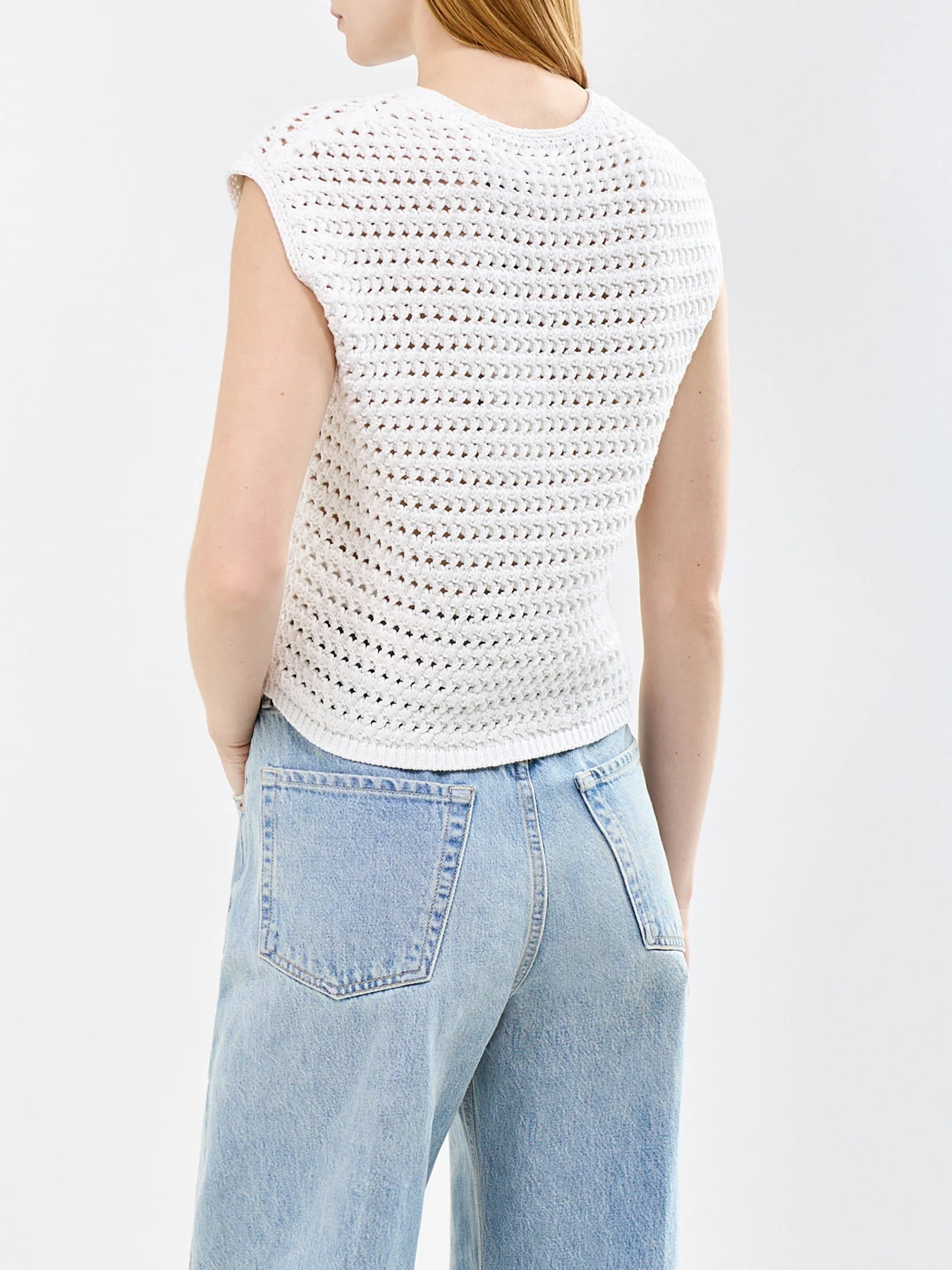 Crochet Sleeveless Top White - Image 5