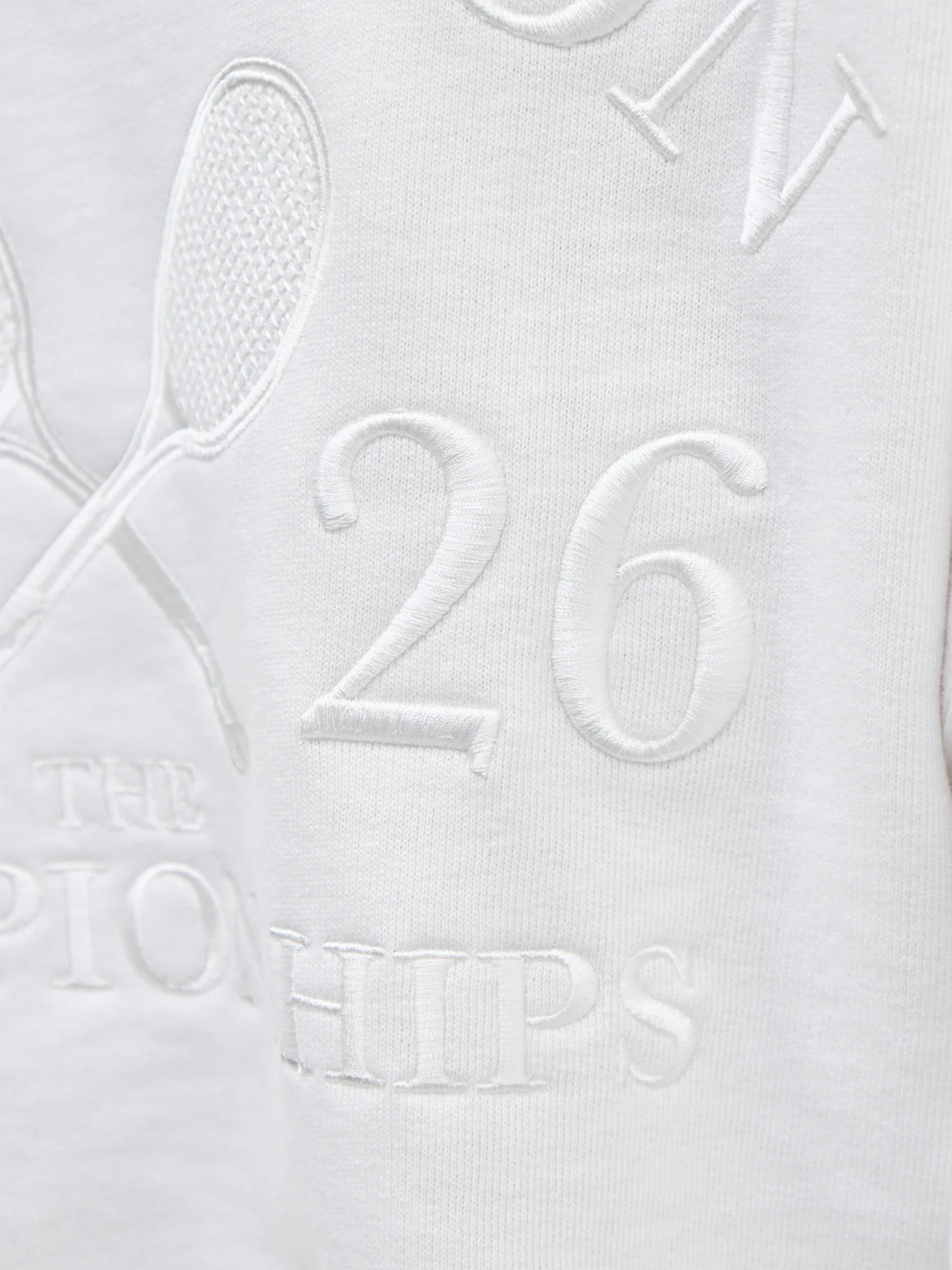 Wimbledon Funnel Neck Logo Fleece White - Image 3