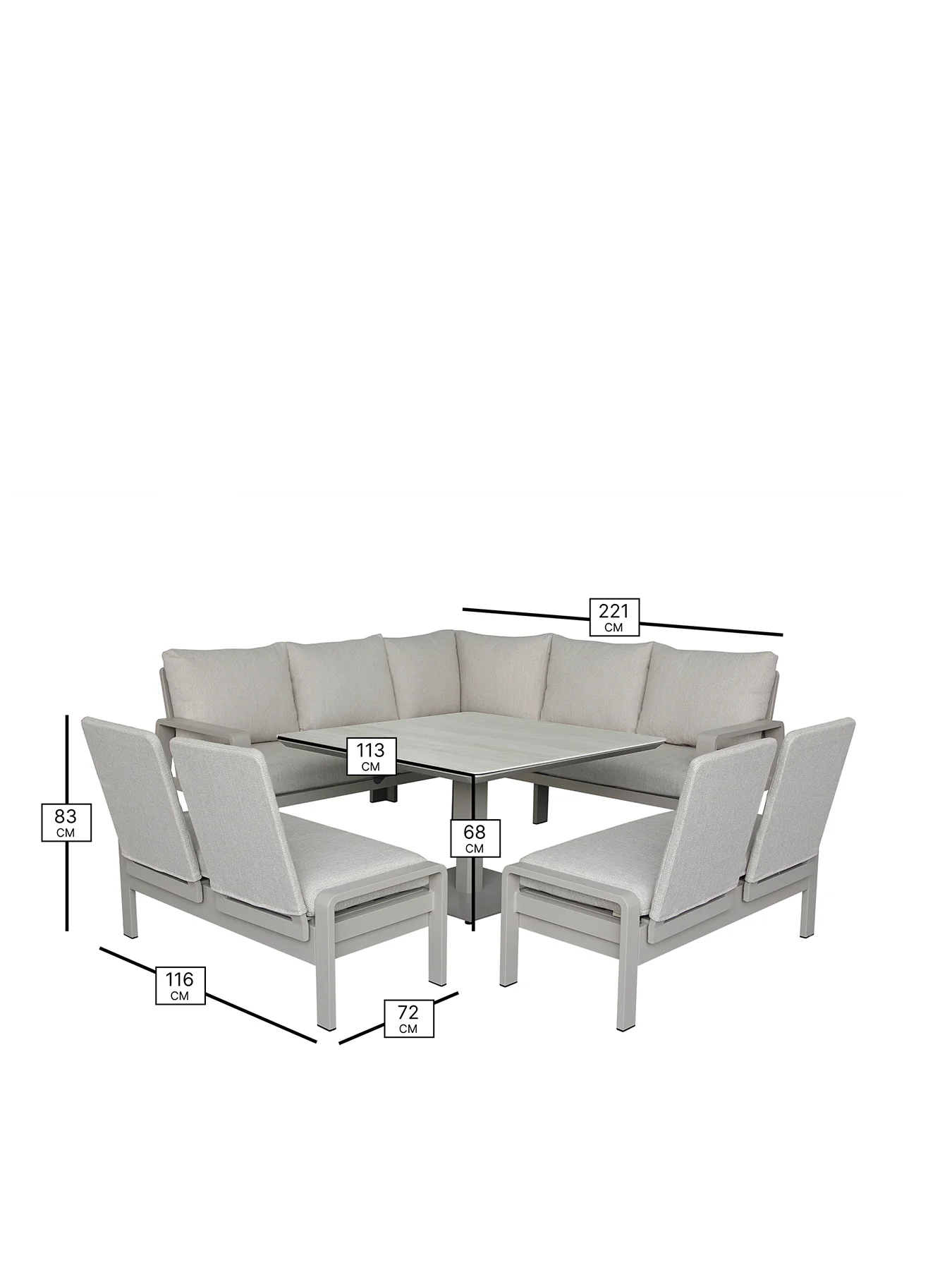 Prague Garden Lounge Set Latte - Image 3