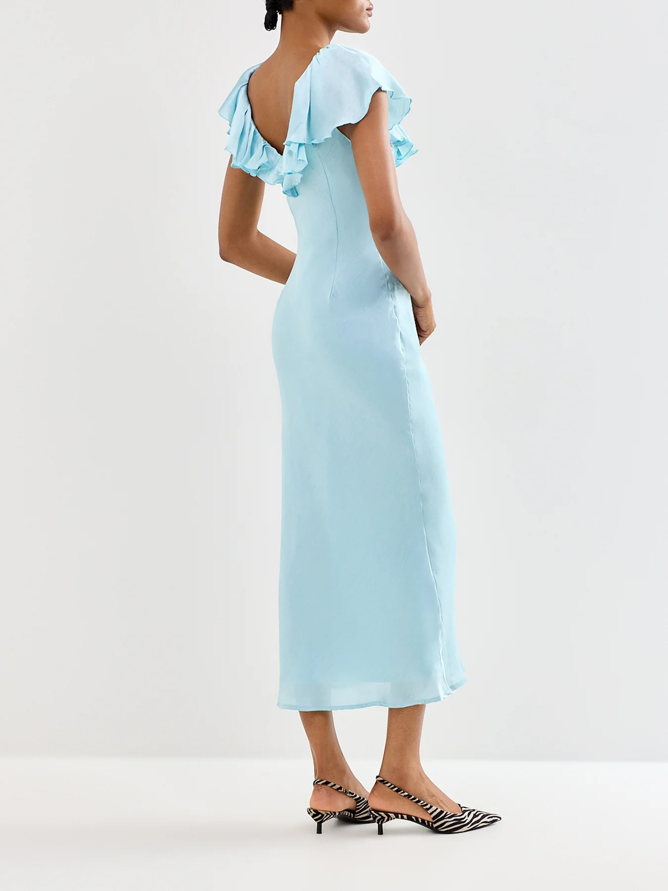 Adina Ruffle Midaxi Dress Blue - Image 5