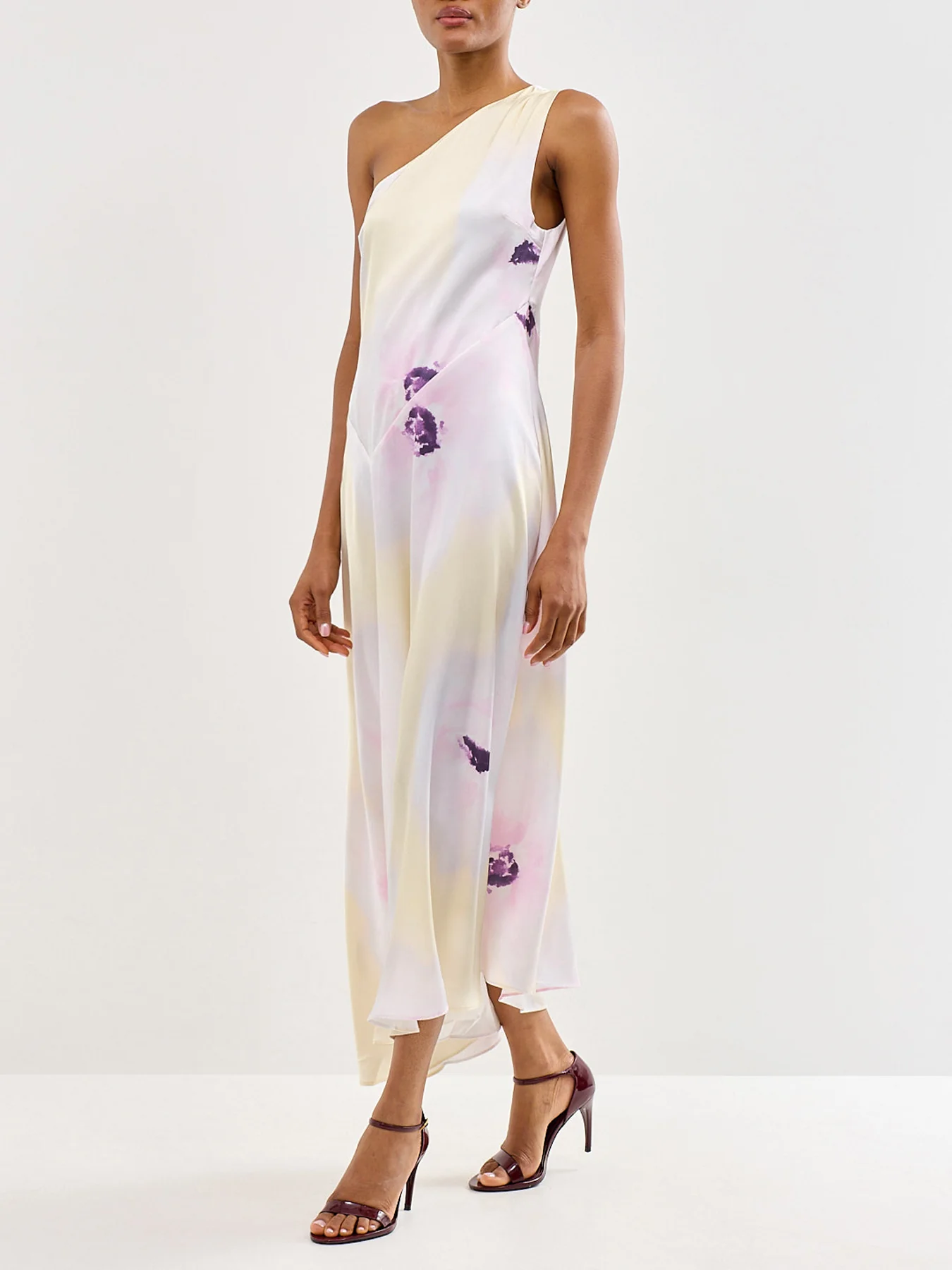 Ember One Shoulder Printed Midaxi Dress Red - Image 4