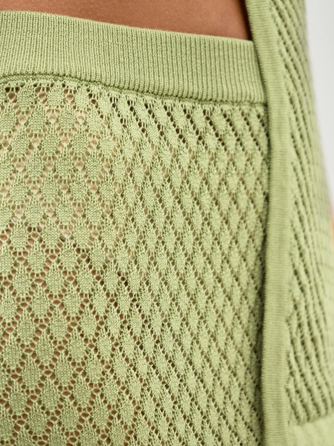 Imani Pointelle Knit Skirt Olive - Image 3