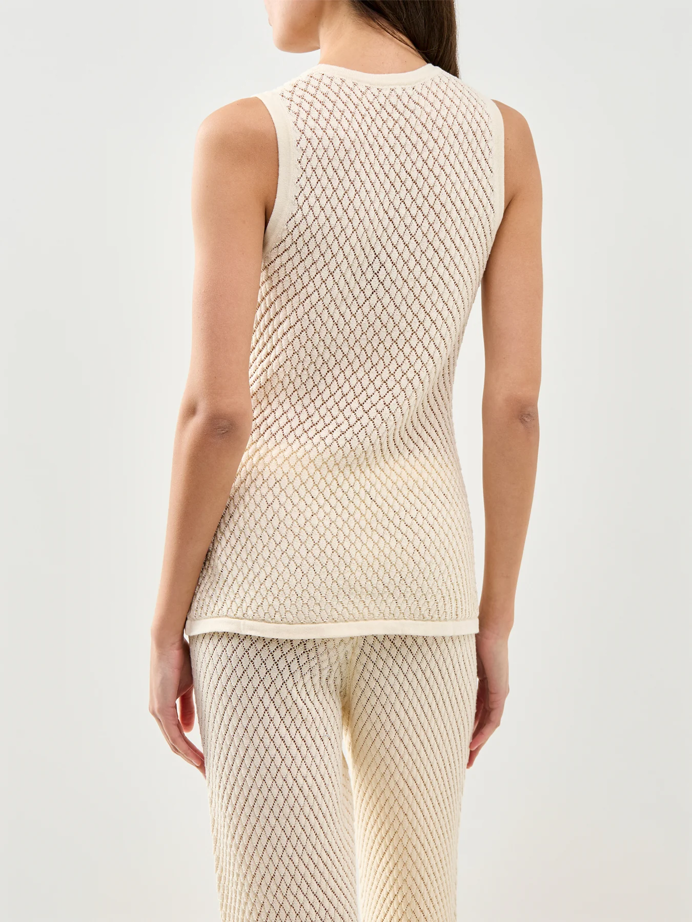 Imani Pointelle Knit Waistcoat Oyster - Image 5
