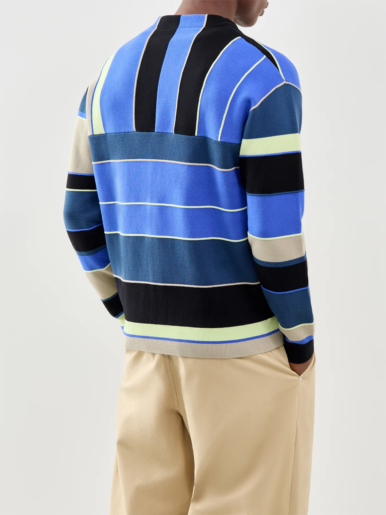 Striped Knitted Cardigan Blue - Image 5