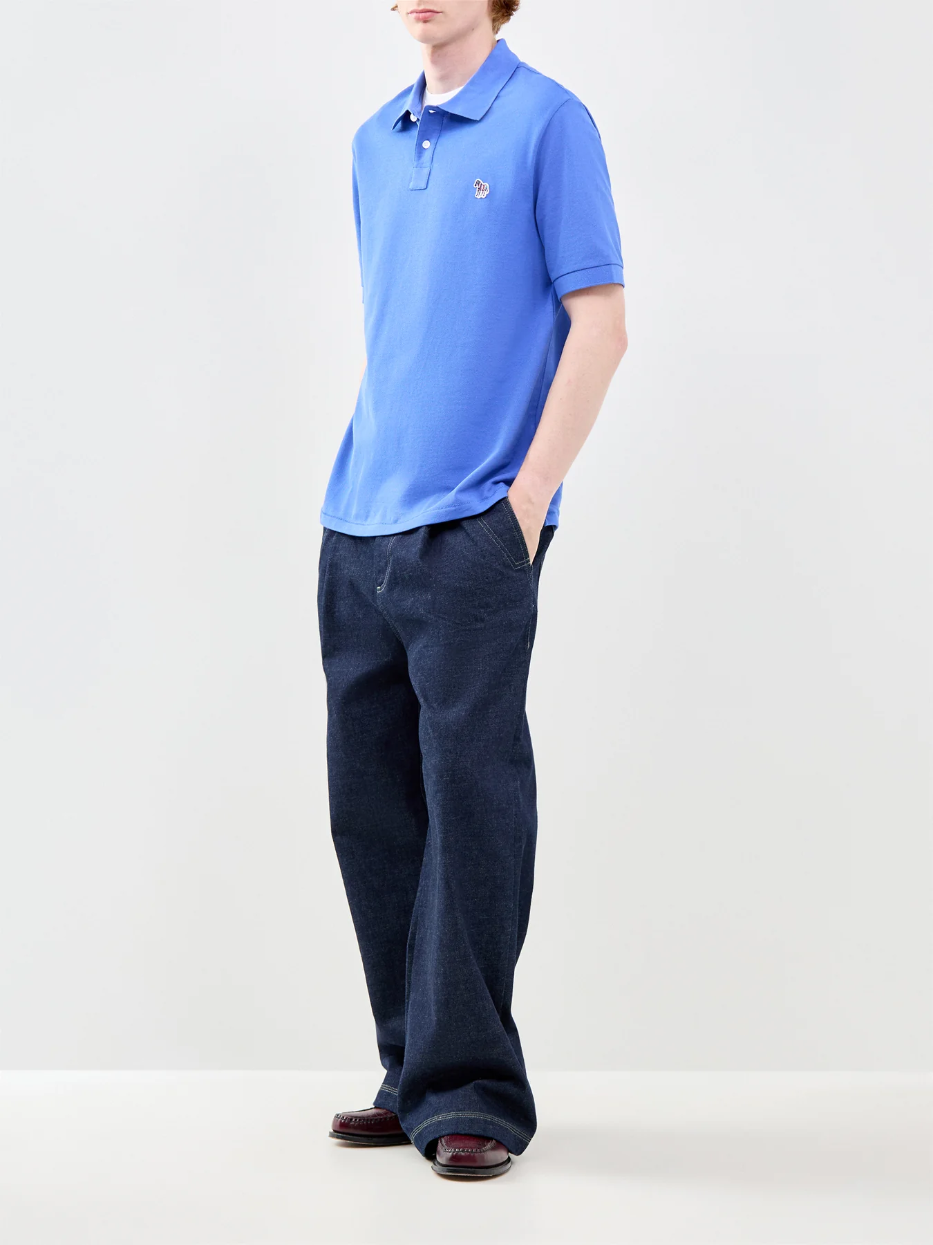 Zebra Polo Top Blue - Image 2