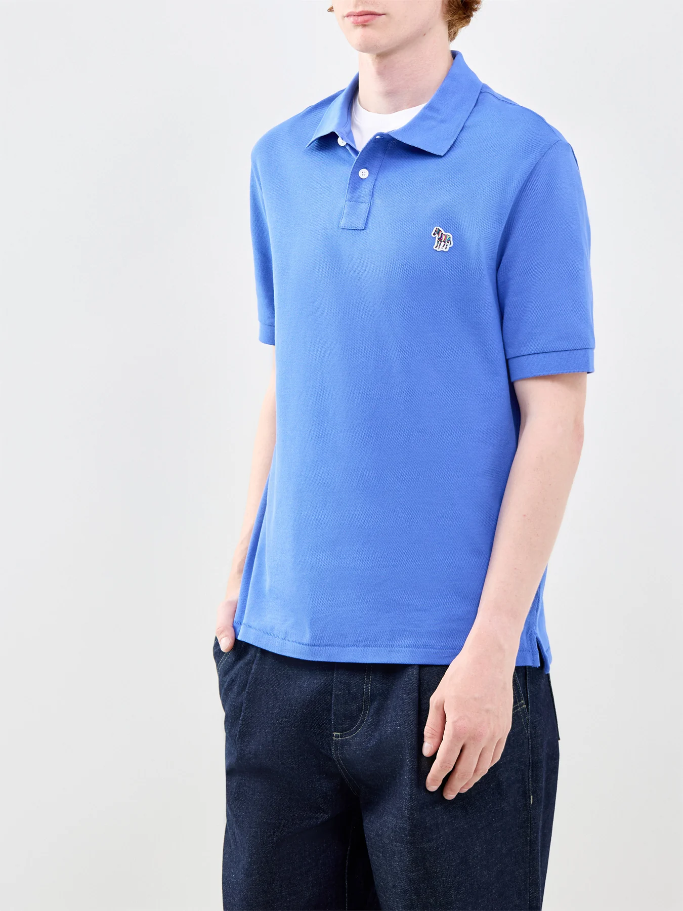 Zebra Polo Top Blue - Image 4
