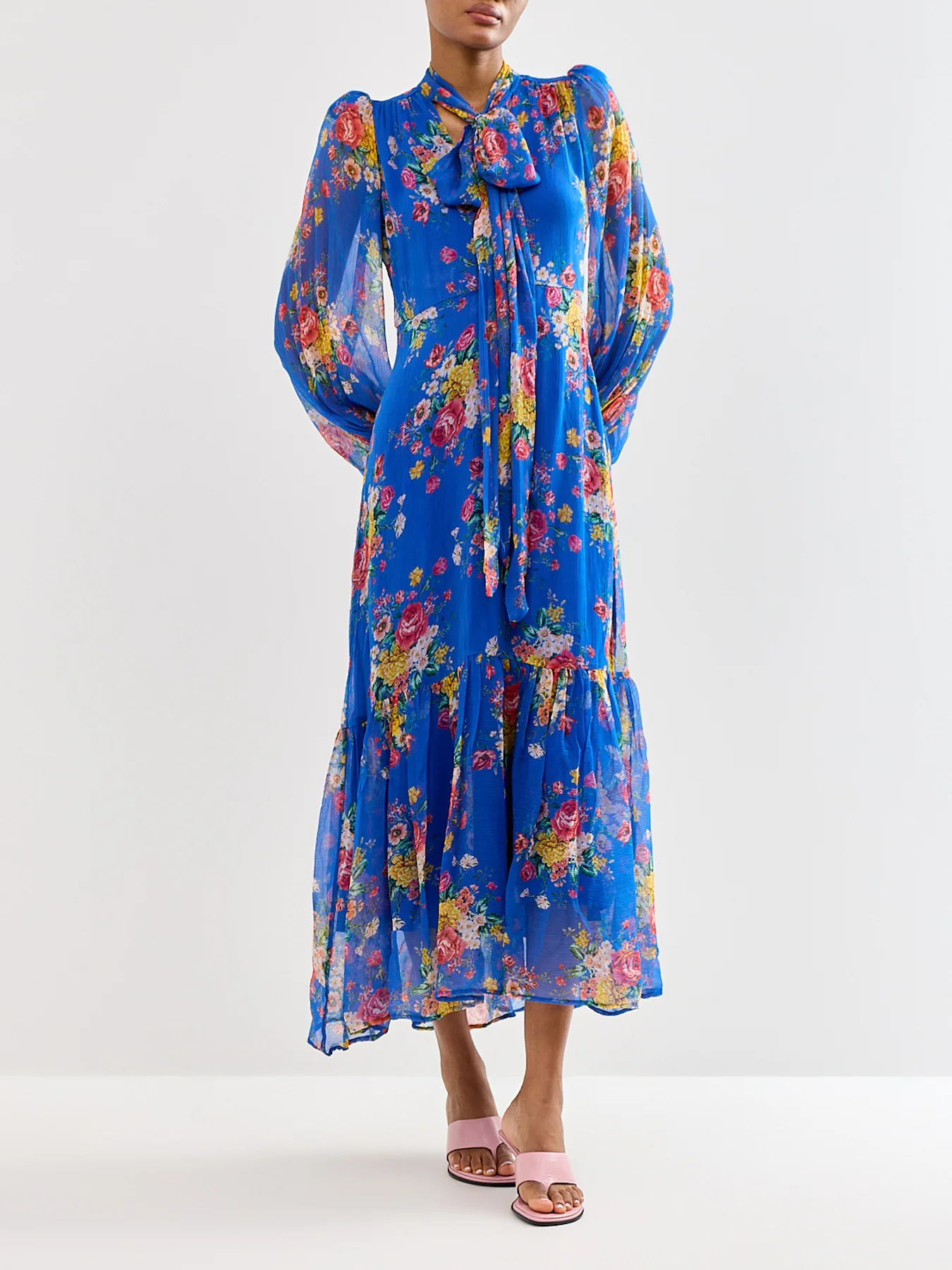 Marnie Dress Blue Floral Print - Image 2